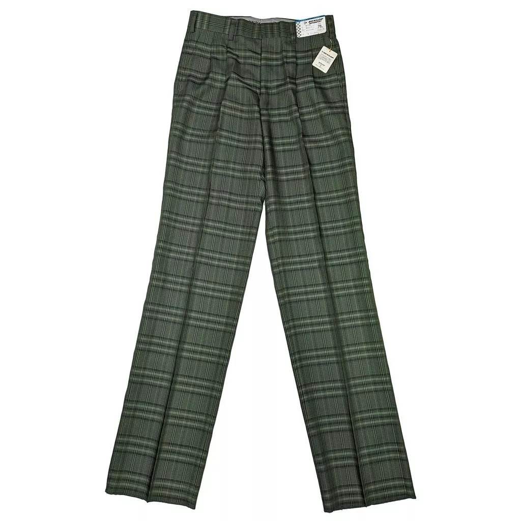 Vintage Dunlop 綠色格紋西裝褲