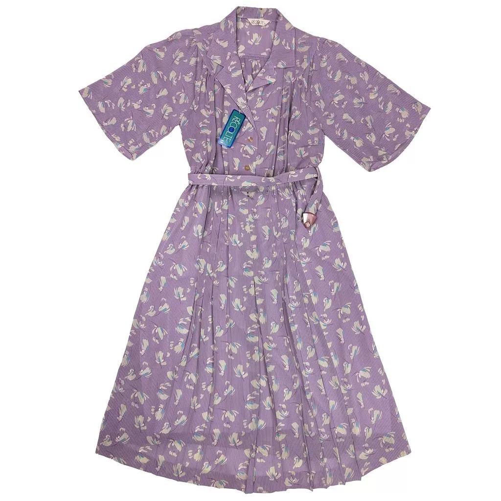 日本昭和Vintage 紫色短袖洋裝