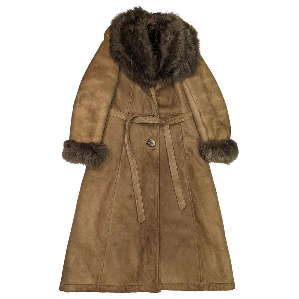 Vintage 70's 西班牙製女綿羊皮大衣