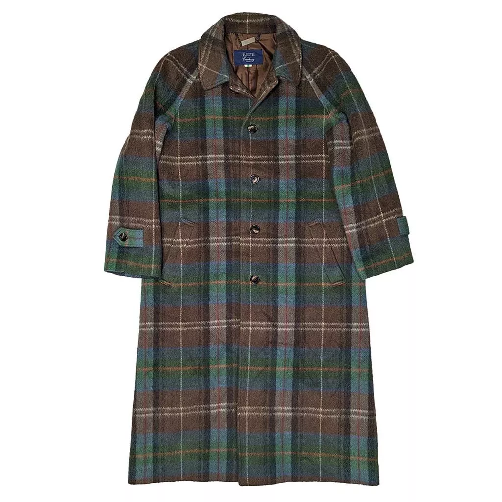 Vintage Keith Courtenay London 女用格紋毛料大衣