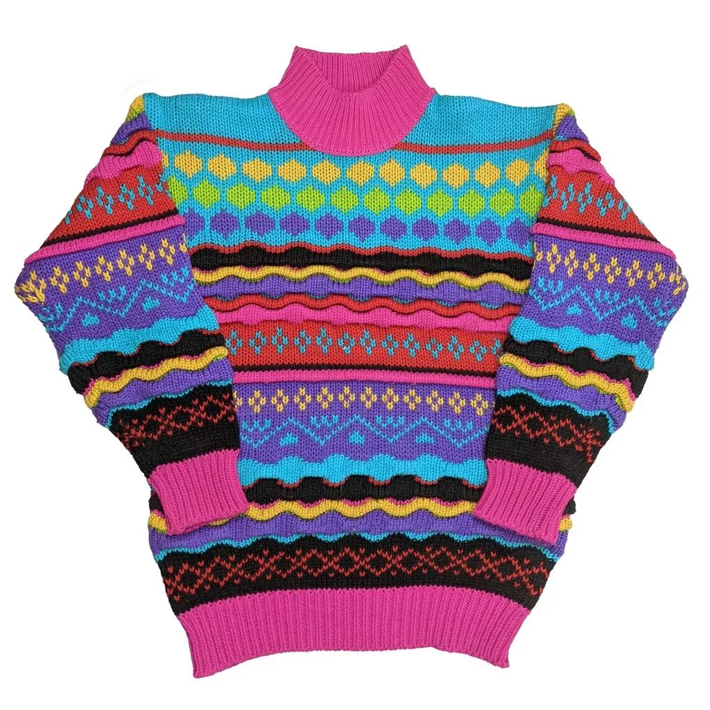 Vintage 80年代韓國製 3D立體編織毛衣