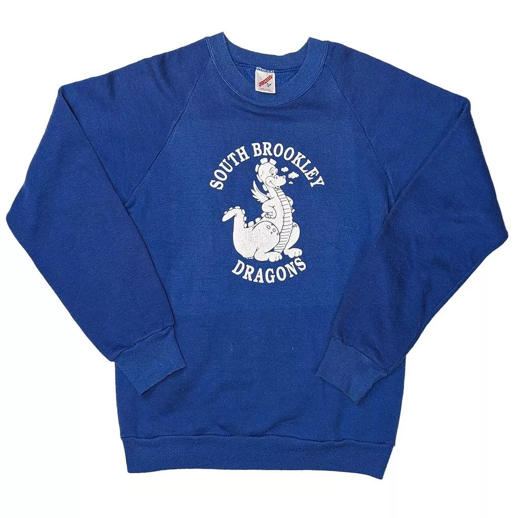 Vintage 80's SOUTH BROOKLEY DRAGONS 恐龍 大學T