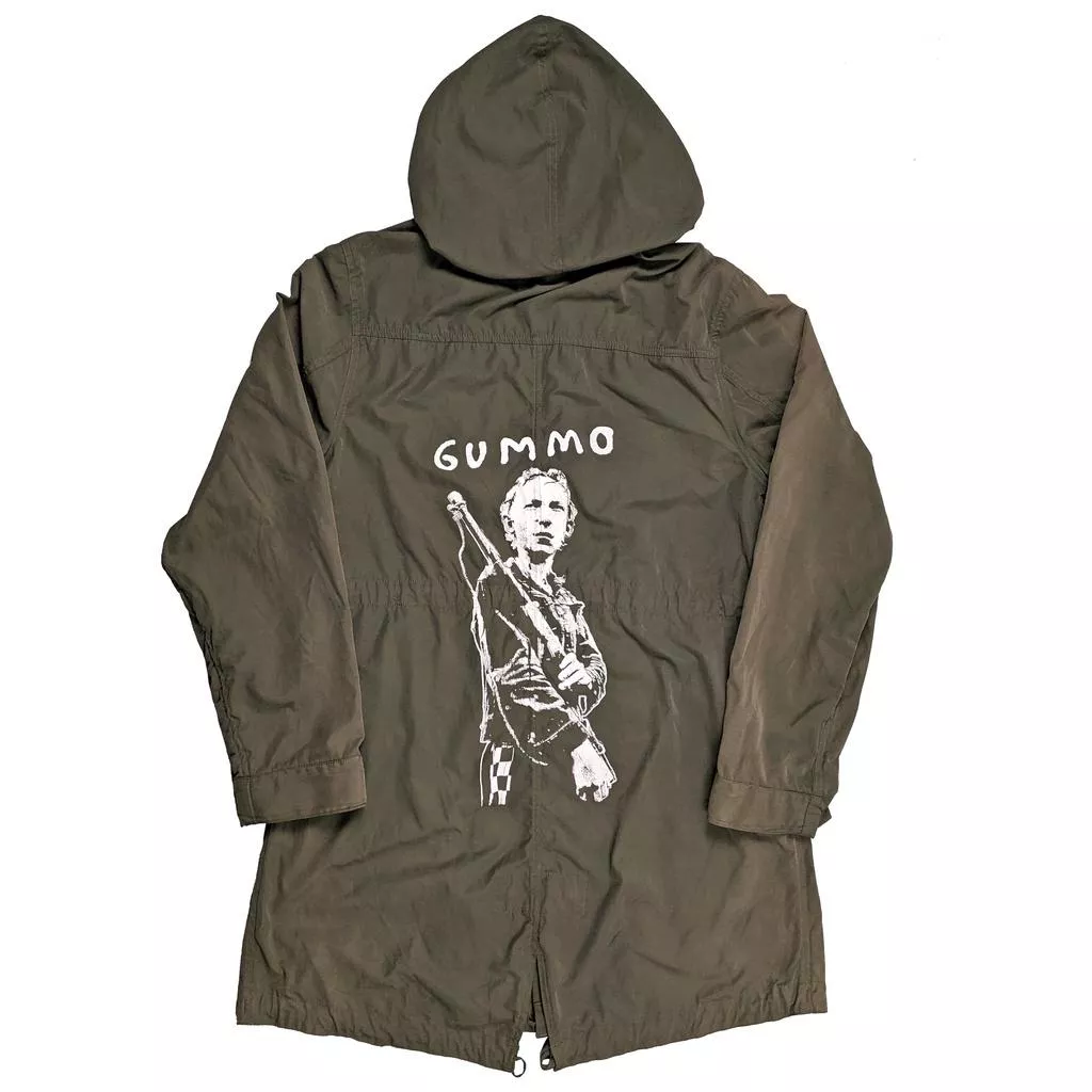 二手女生尺寸 手工絹印加工GUMMO奇異小子軍綠色Parka外套
