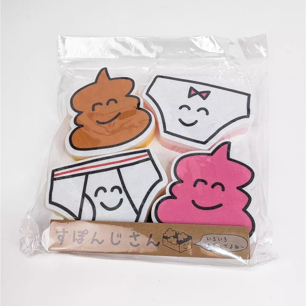 日本進口可愛便便與胖次造型廚房海綿