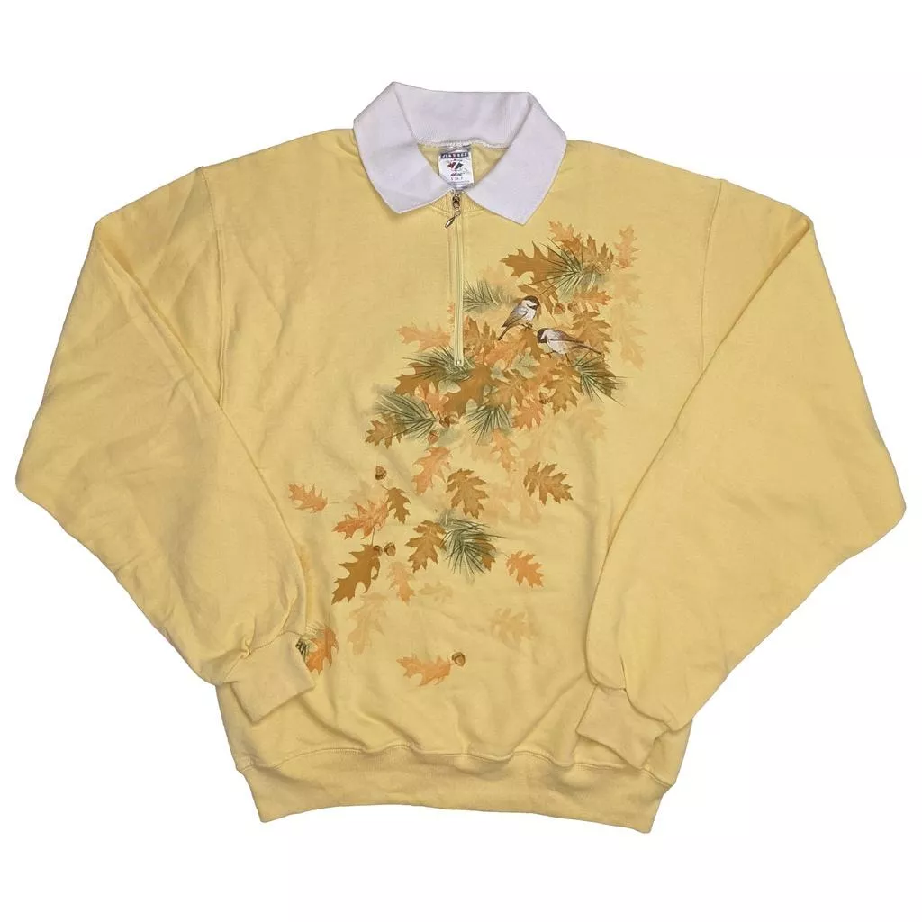 Vintage Sweatshirt 90年代 黃色楓葉鳥大學T恤
