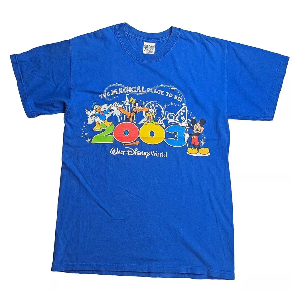 2003 迪士尼短袖藍色古著T恤
