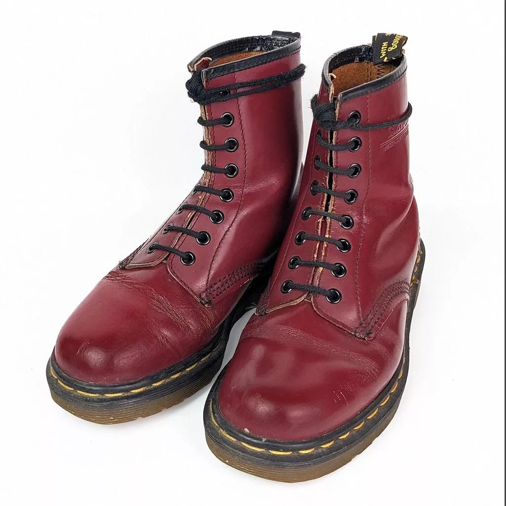 二手 8孔棗紅 Dr. Martens 英國製 馬丁靴  UK5