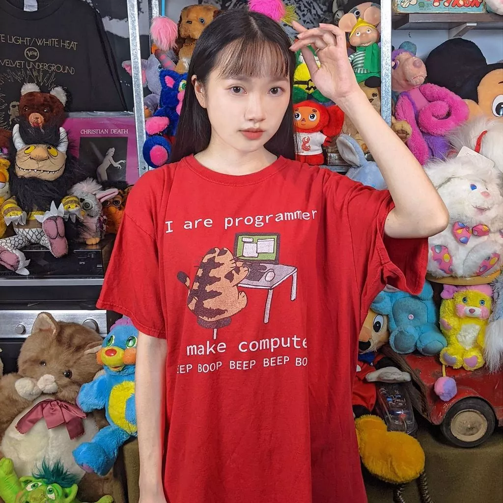 貓咪 程式設計師 Oversize短袖T恤