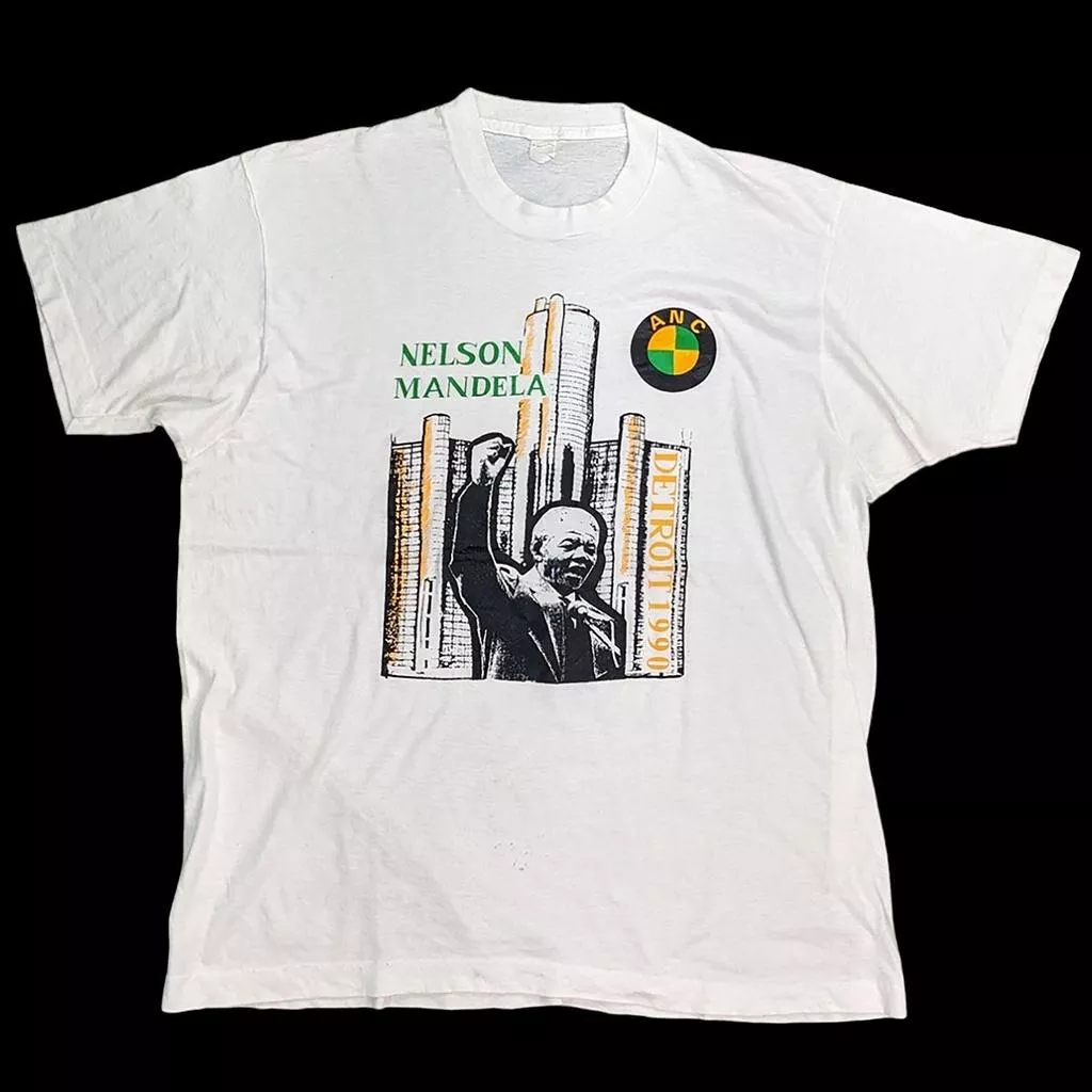 Vintage 90's 曼德拉訪問底特律紀念短袖T恤