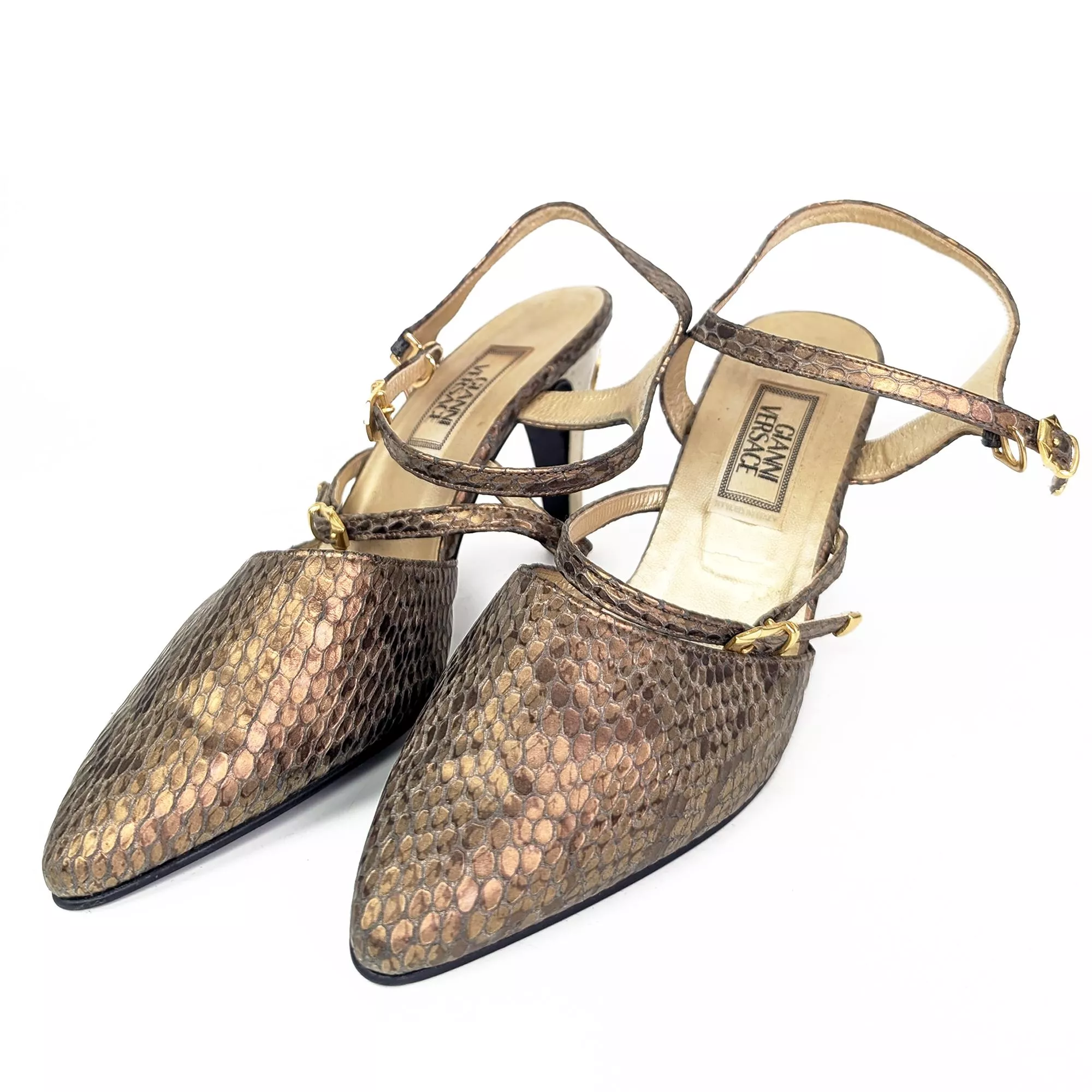 90's Vintage Gianni Versace 日本線蛇紋高跟鞋