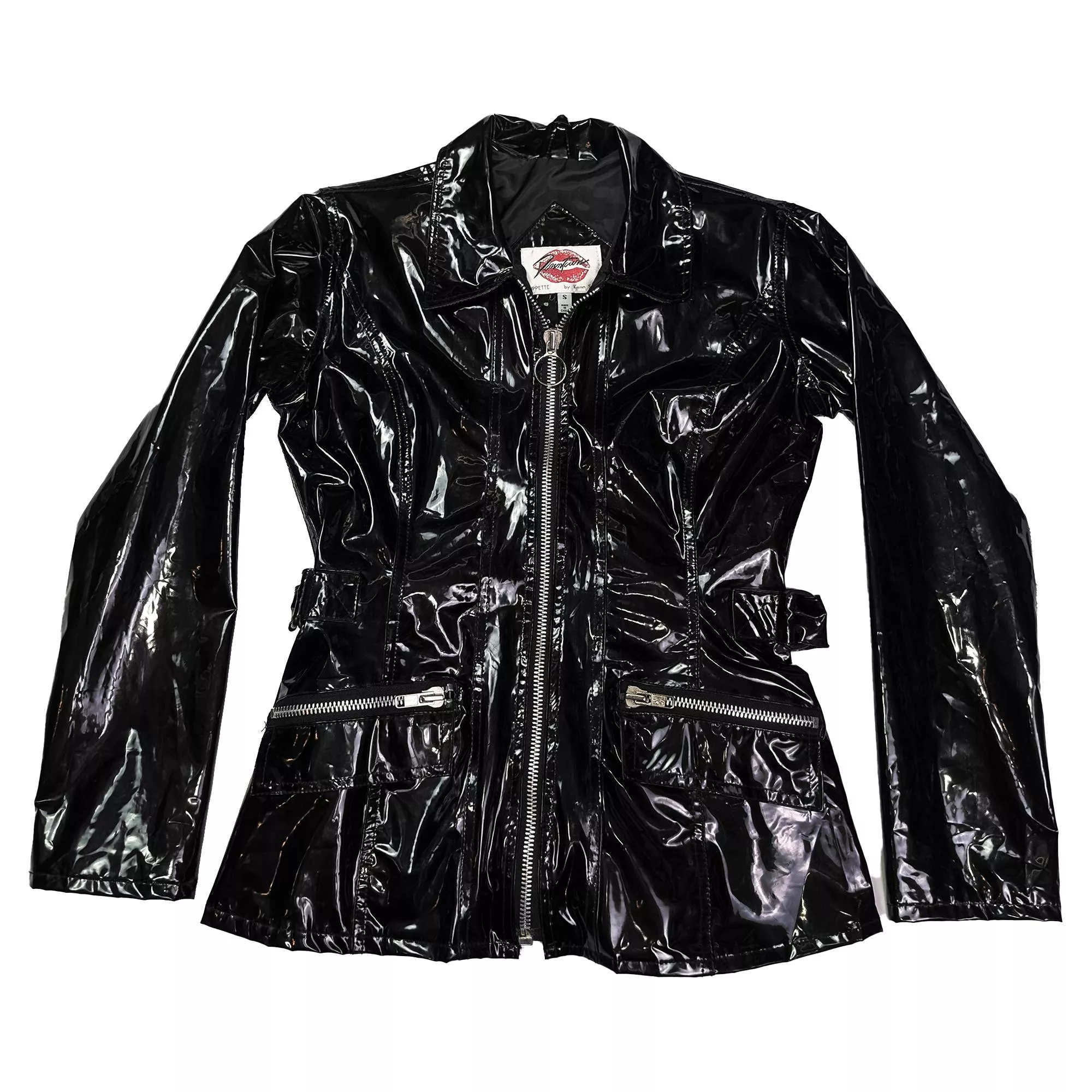 Vintage 90's Kenn Sporn for Wippette 黑色亮面乙烯基外套 Gothic Vilny Jacket