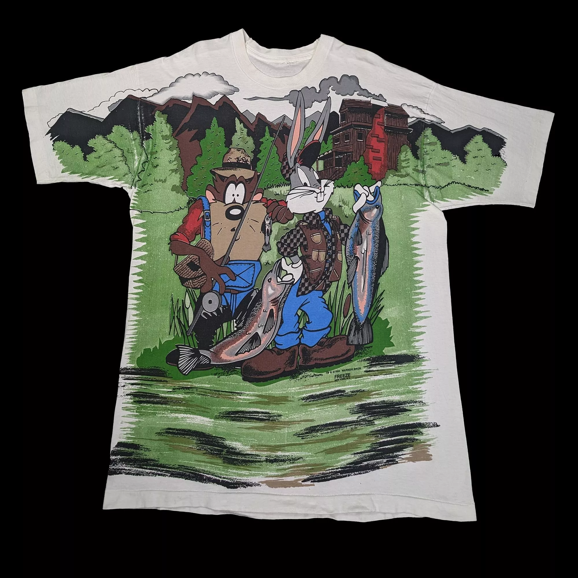 Vintage 90's 華納 Looney Tunes Bugs Bunny & Taz 短袖T恤