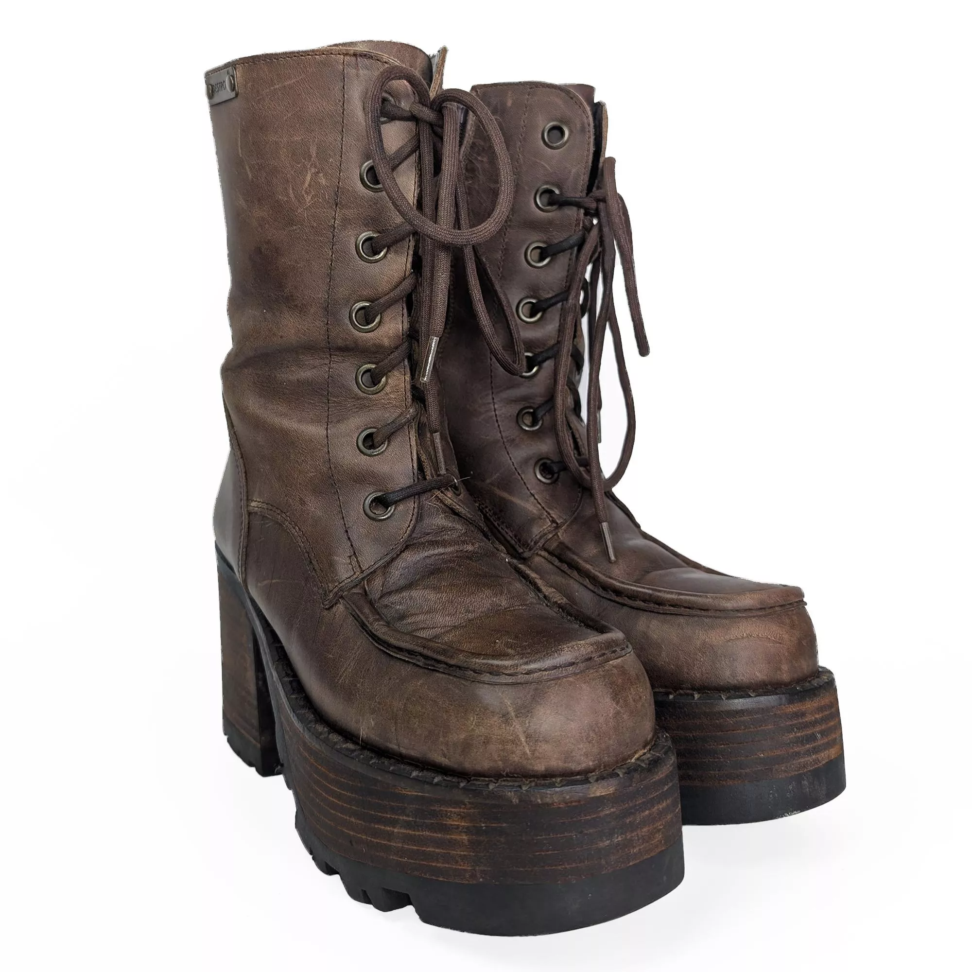 00's Vintage Destroy Platform Boots 歐洲小眾厚底靴
