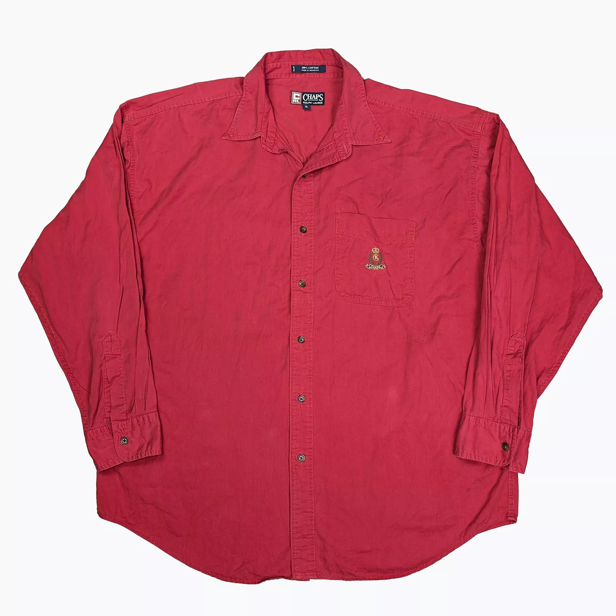90's Chaps Ralph Lauren Red Cotton Shirt Polo襯衫