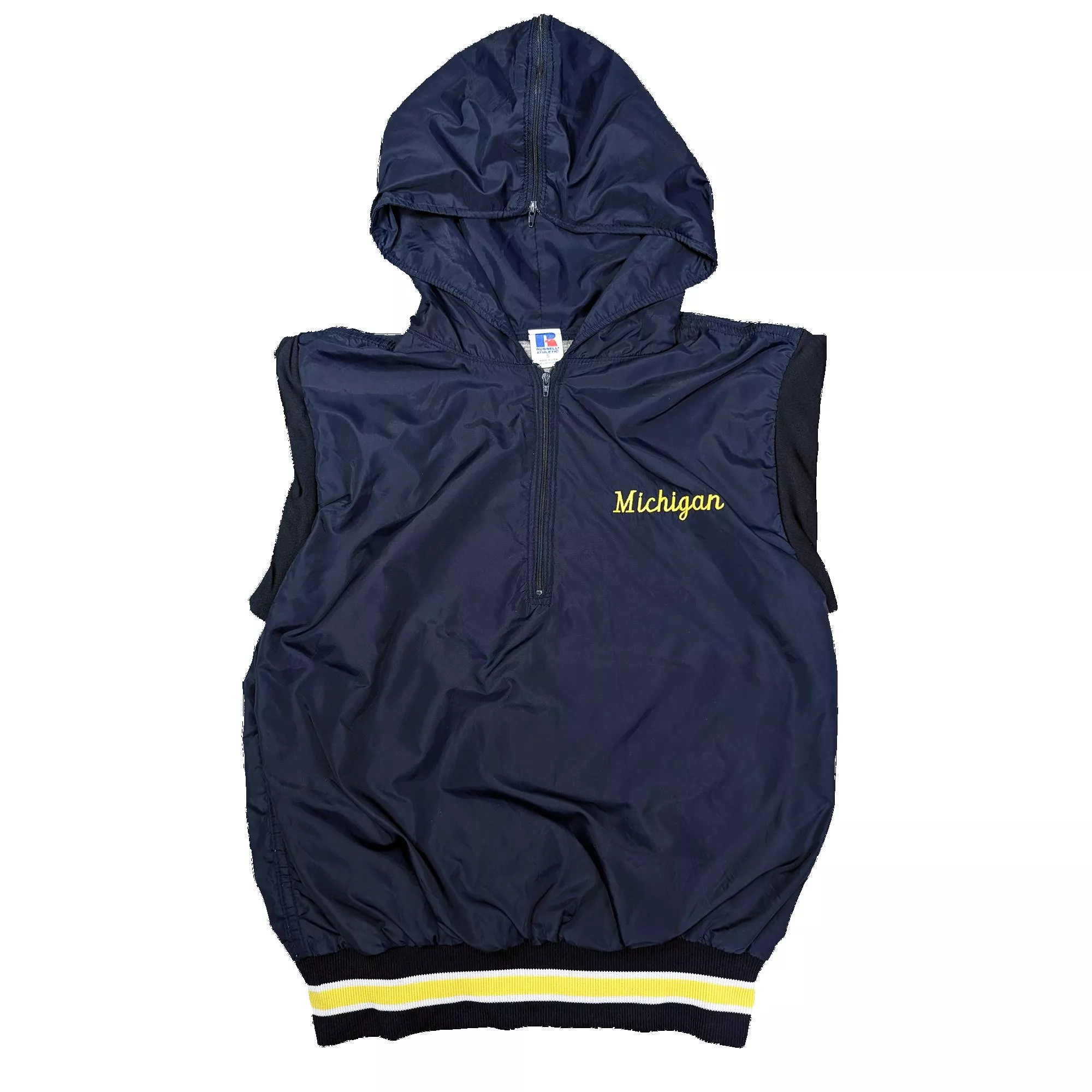 80's Vintage Russell Athletic “Michigan” 連帽無袖風衣背心