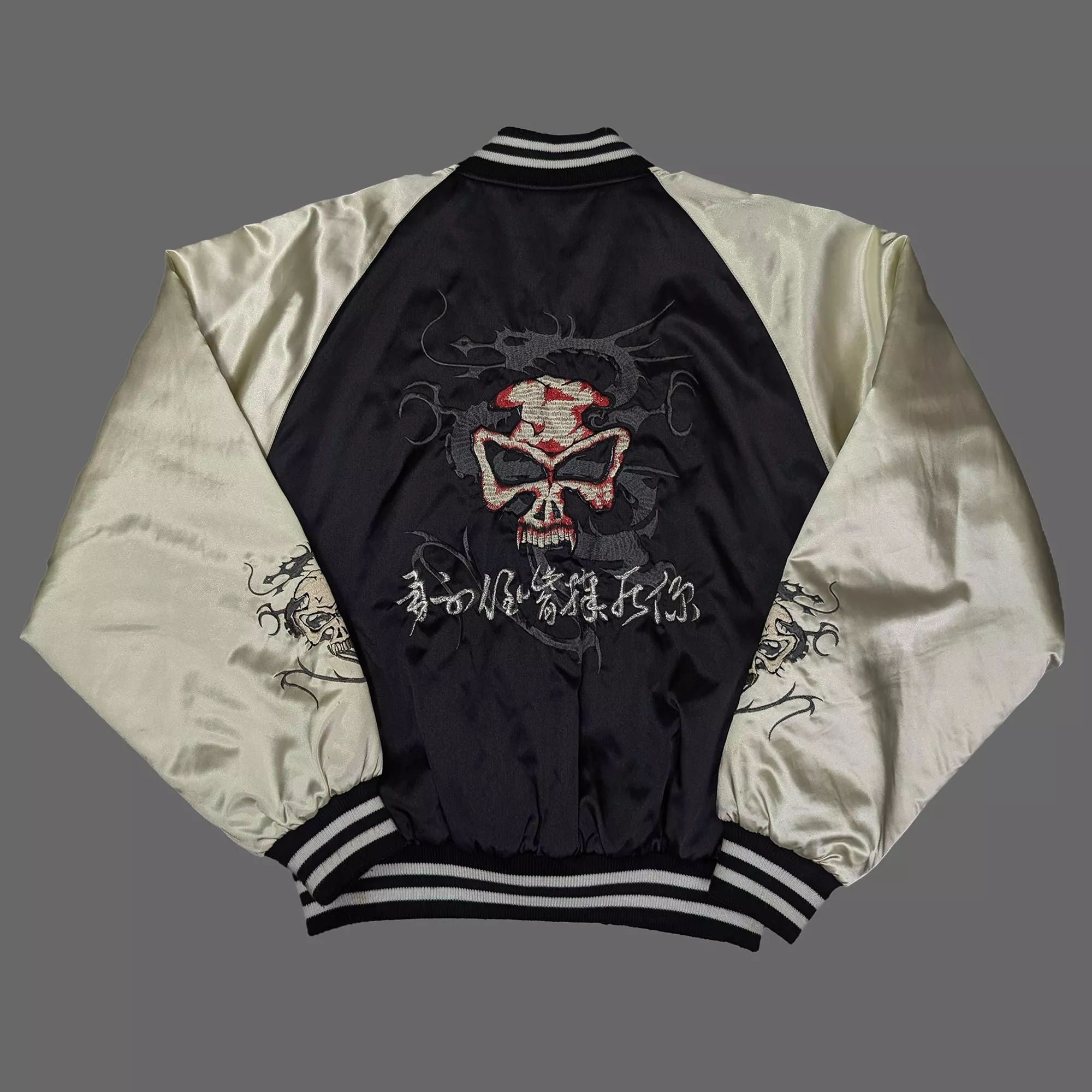 00's 骷髏刺繡橫須賀外套 Sukajan