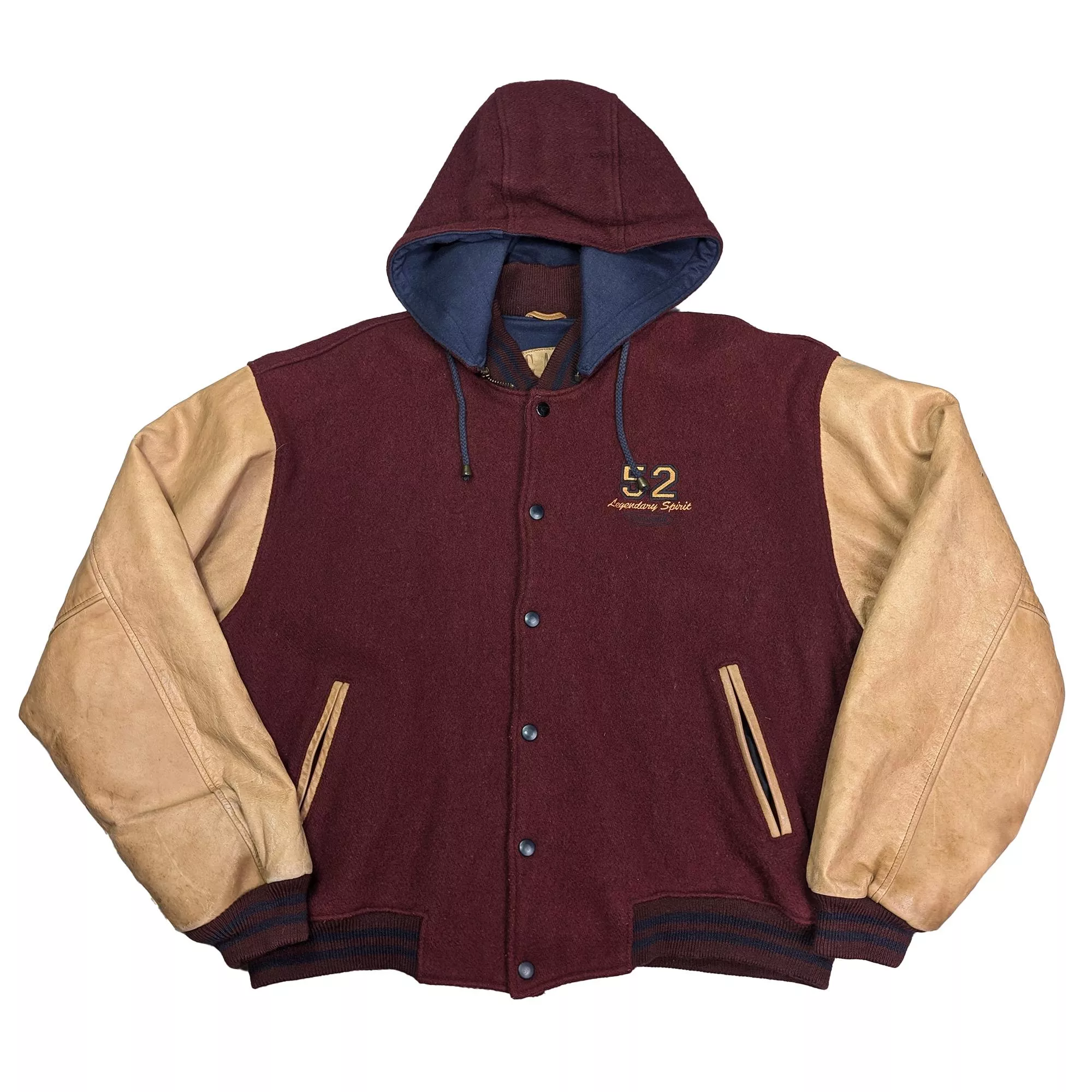 Vintage 80’s GAP Hooded Wool Varsity Jacket 美製連帽皮袖棒球外套