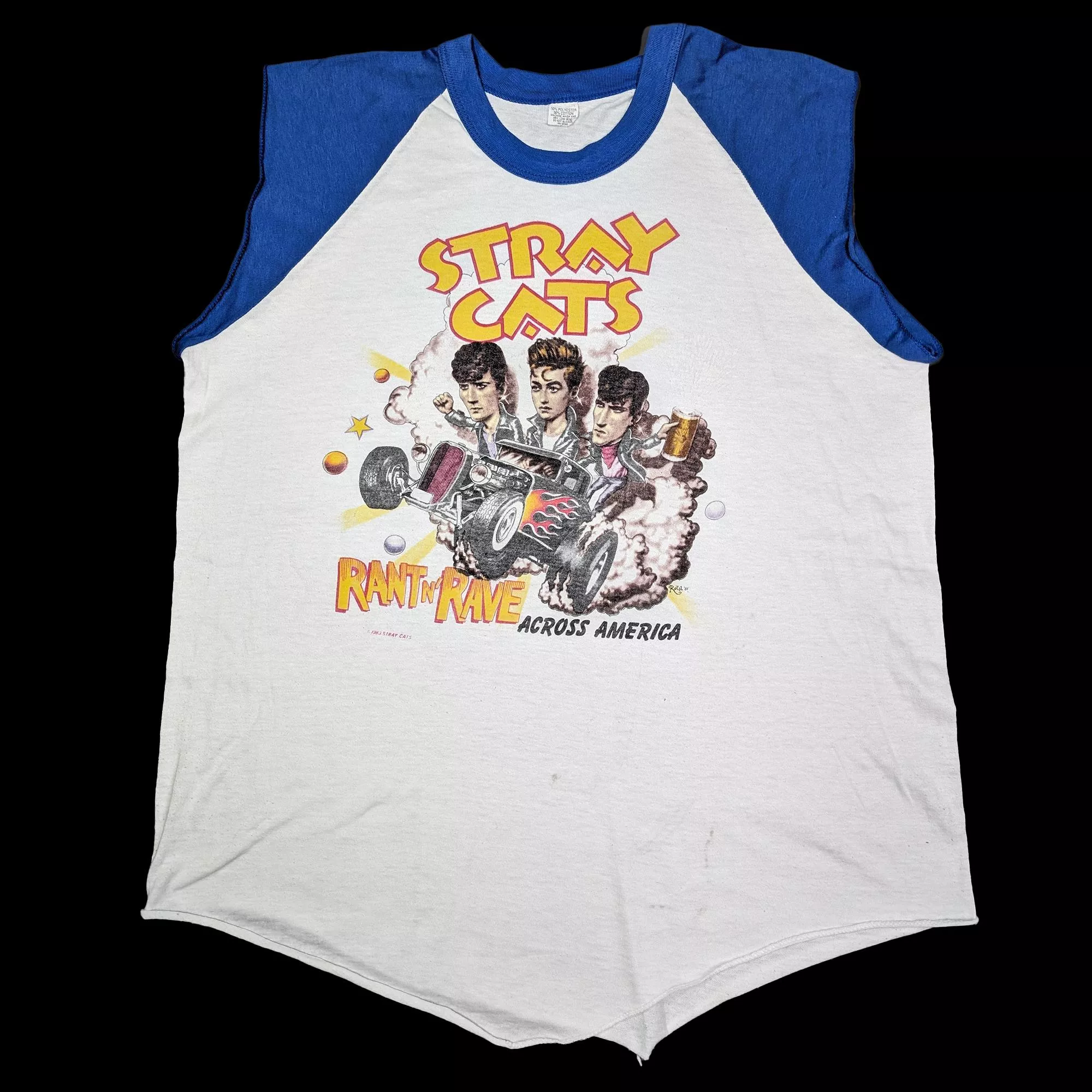 80's Vintage Stray Cats Vest Rant n' Rave Tee 樂團T恤