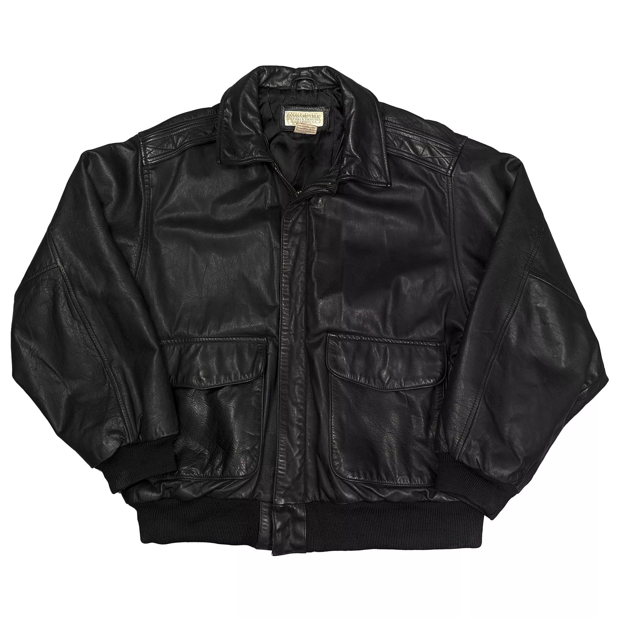 80-90's BANANA REPUBLIC Leather Bomber Jacket 真皮飛行外套