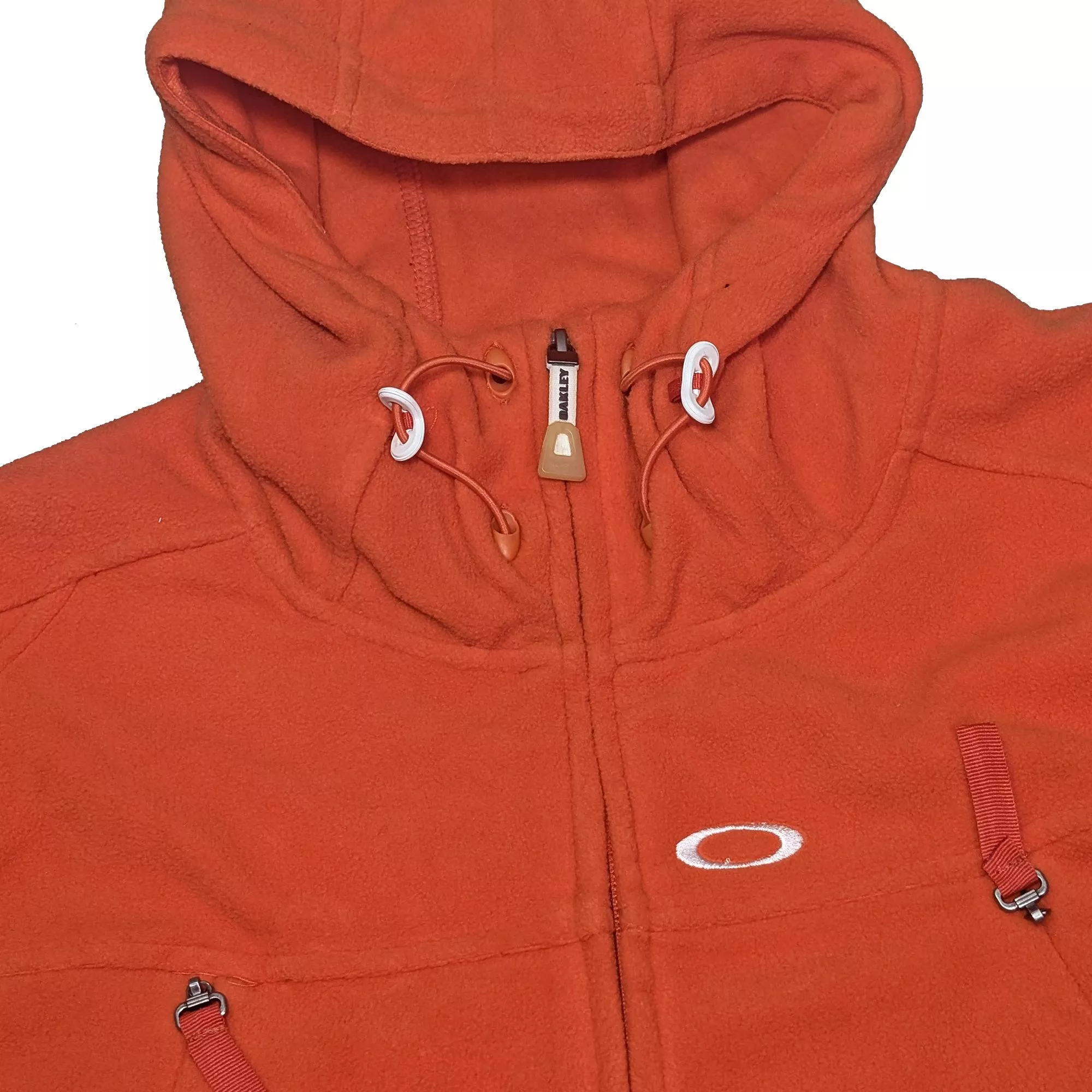 00's Y2K Oakley Vintage Orange Fleece Hoodie橘色抓絨連帽外套 XL