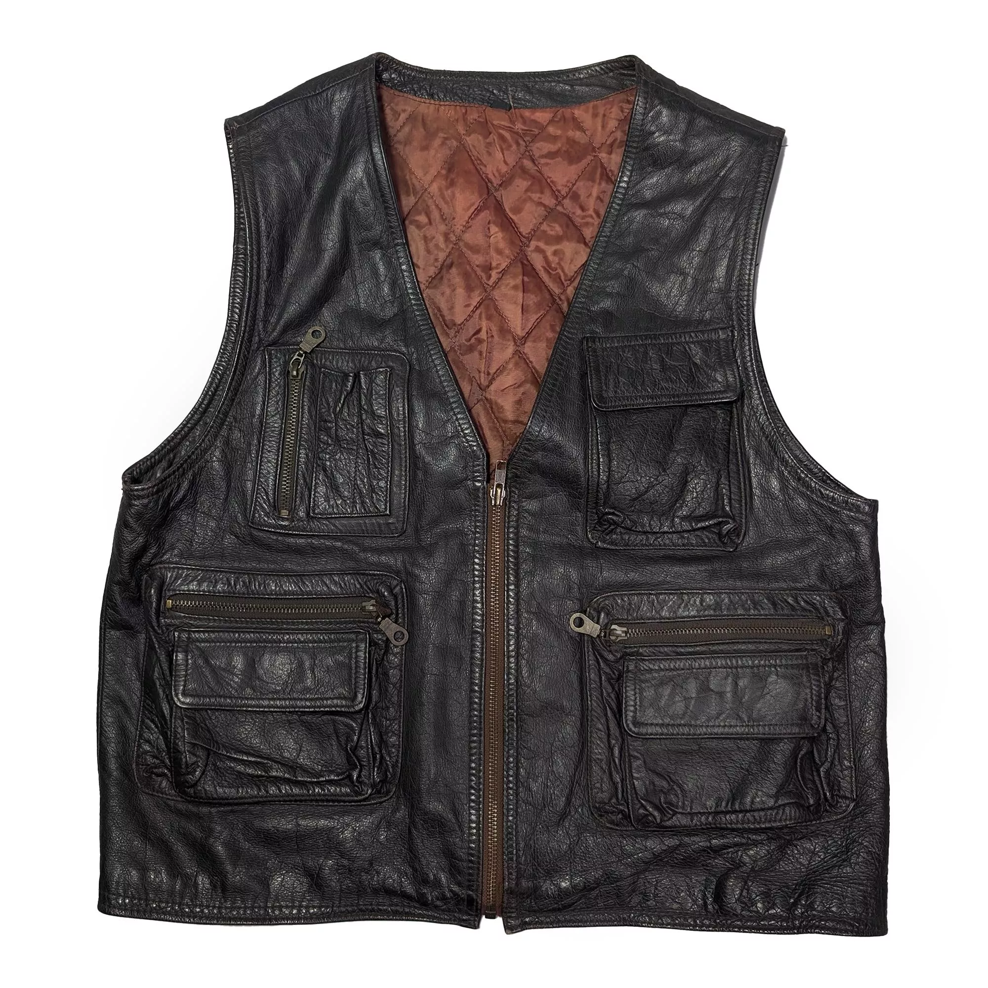 Vintage Multi-Pocket Leather Vest 多口袋皮革背心