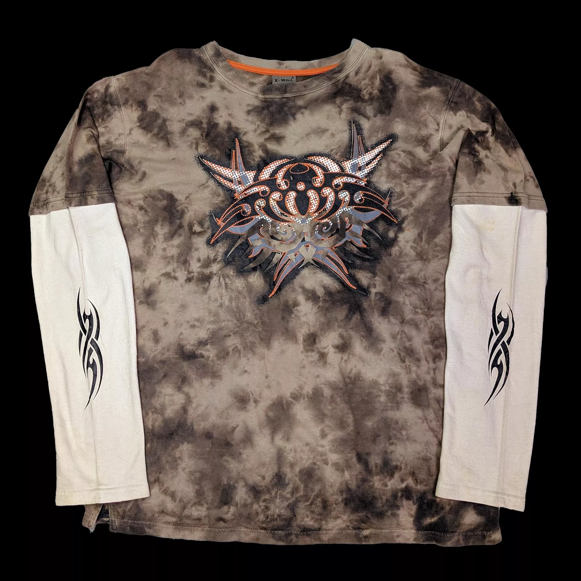 00's Tie-Dye Tribal Graphic Long Sleeve Tee 紮染圖騰長袖T恤