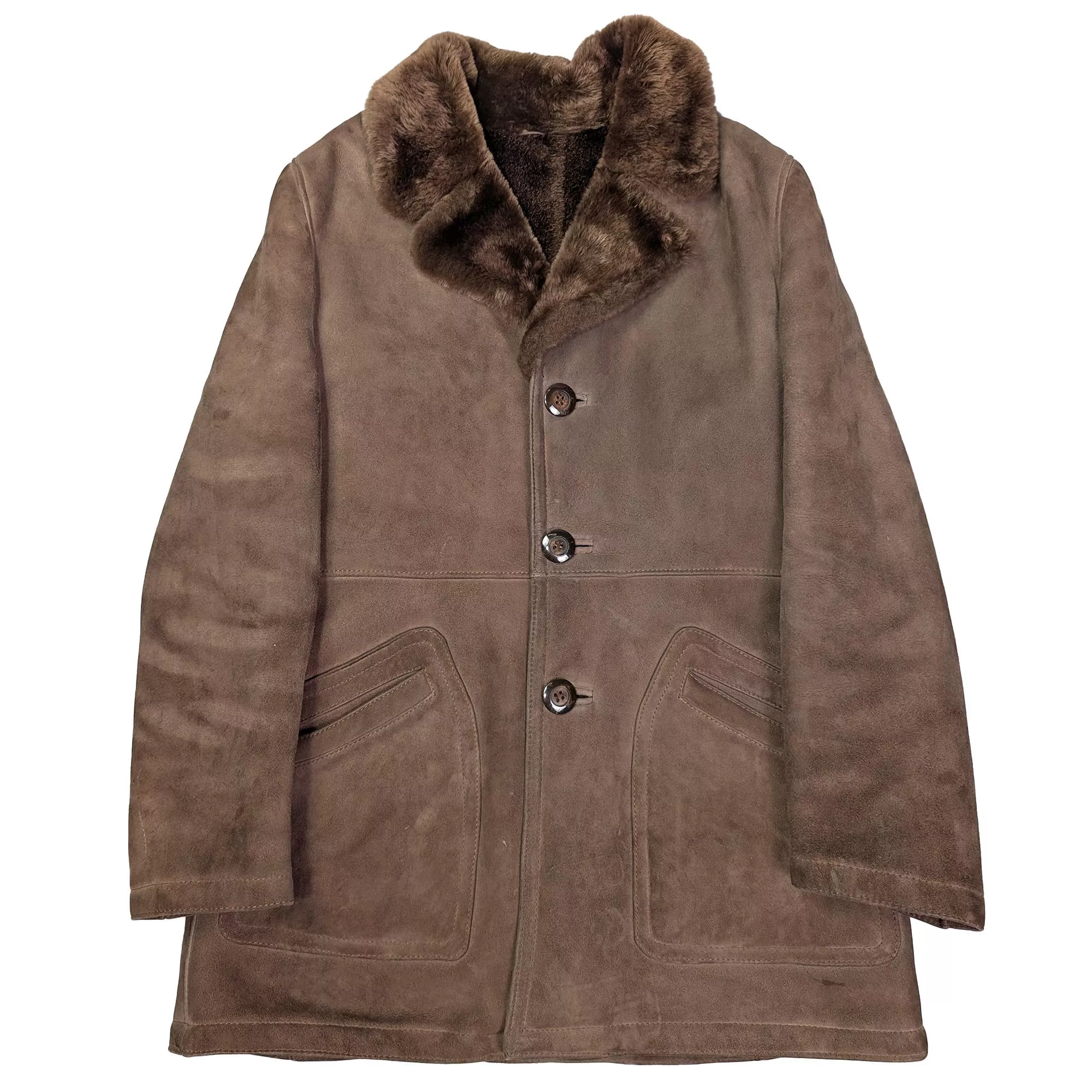 Vintage Shearling Suede Coat 翻毛領麂皮大衣