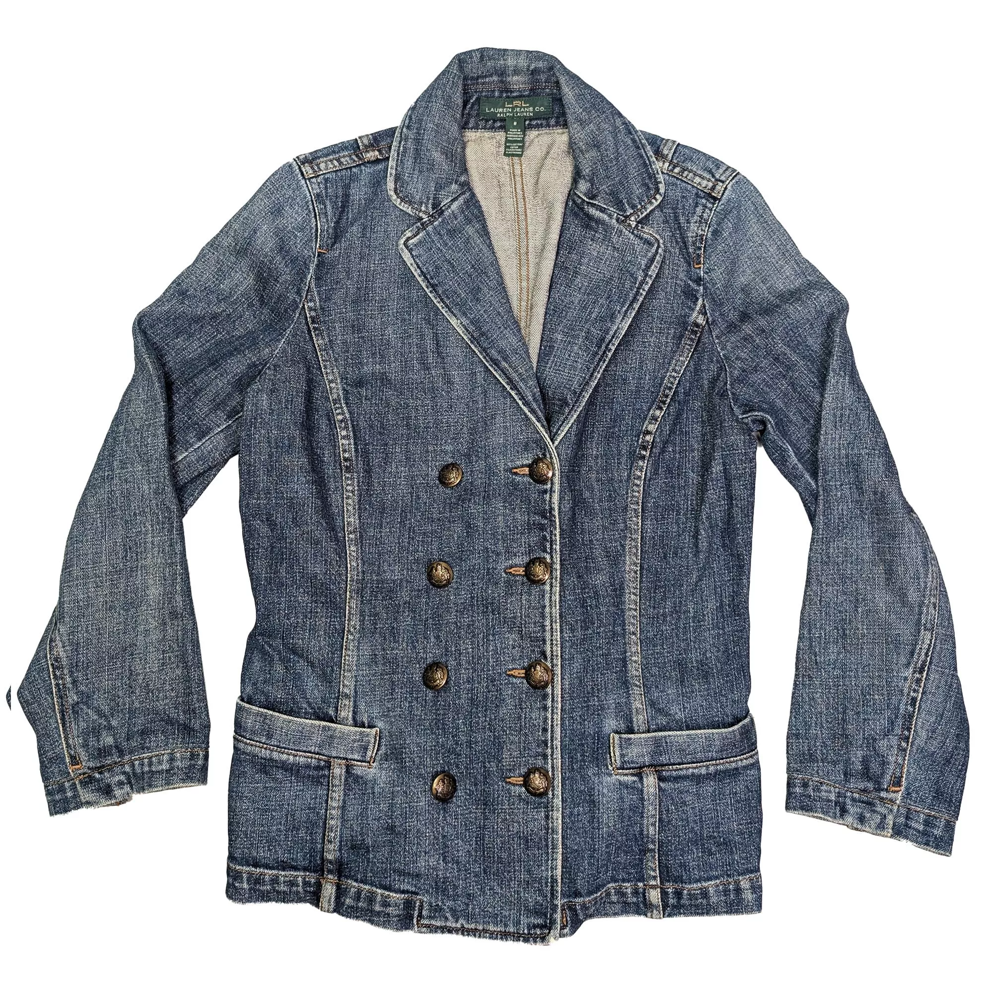 Lauren Jeans co. Ralph Lauren Women Denim Blazer 雙排釦丹寧西裝外套