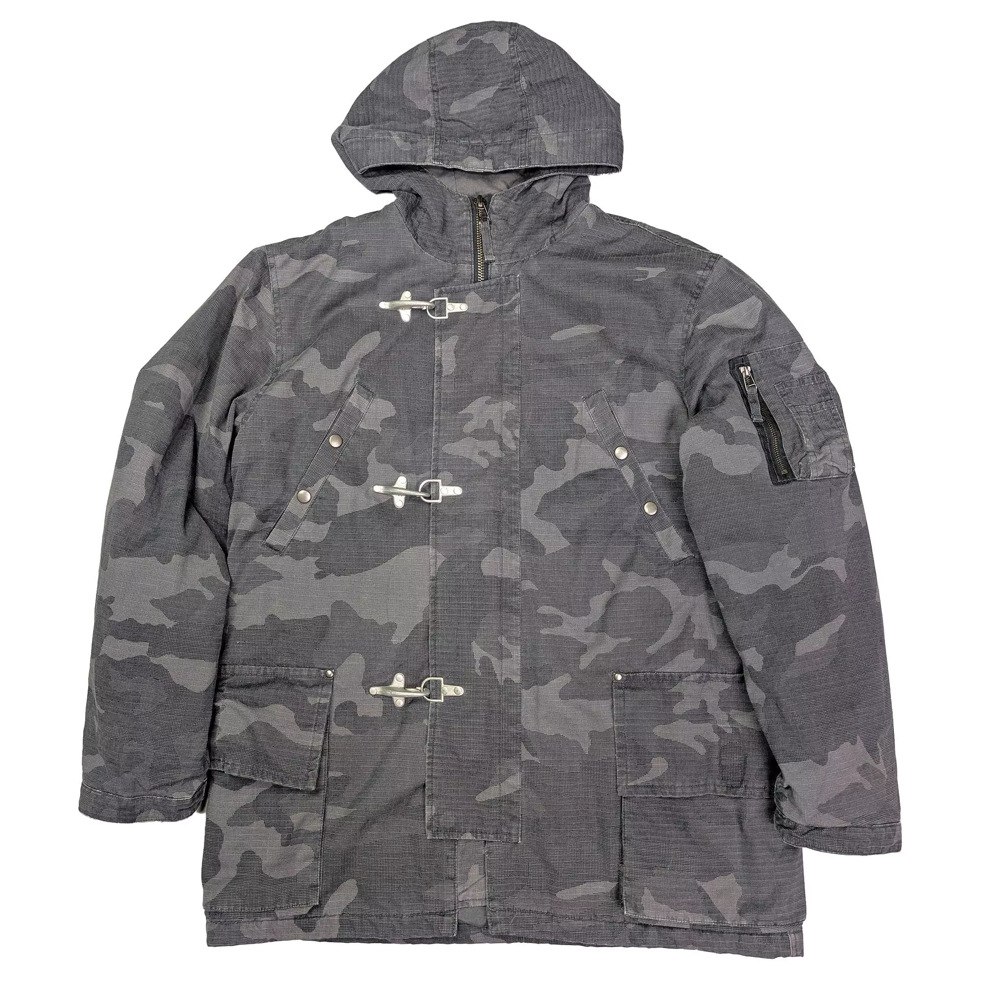 AVIREX LTD Grey Camo Hooded Fireman Jacket 灰色迷彩消防扣連帽外套