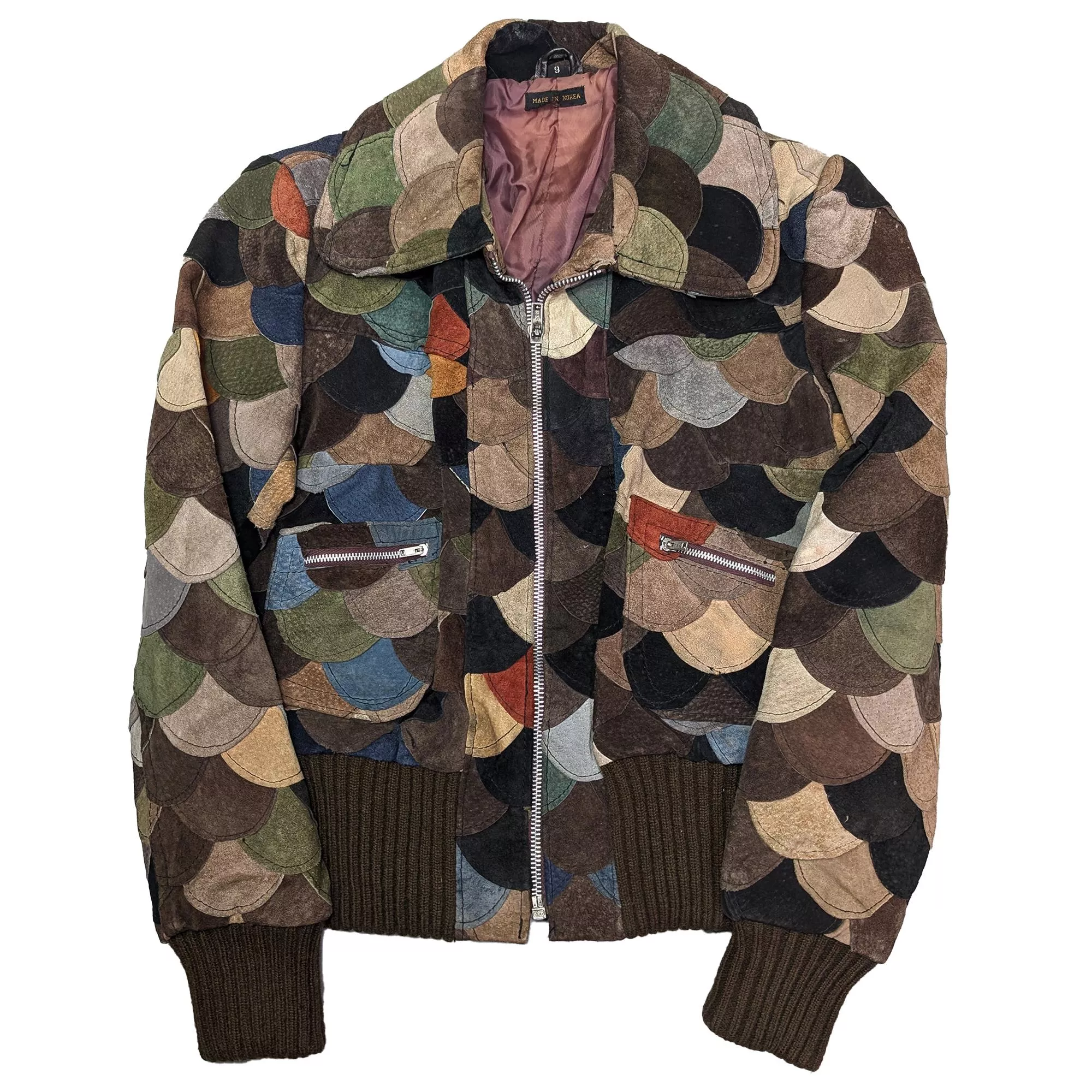 Vintage 80's Patchwork Suede Leather Jacket 韓國製拼布女士麂皮外套