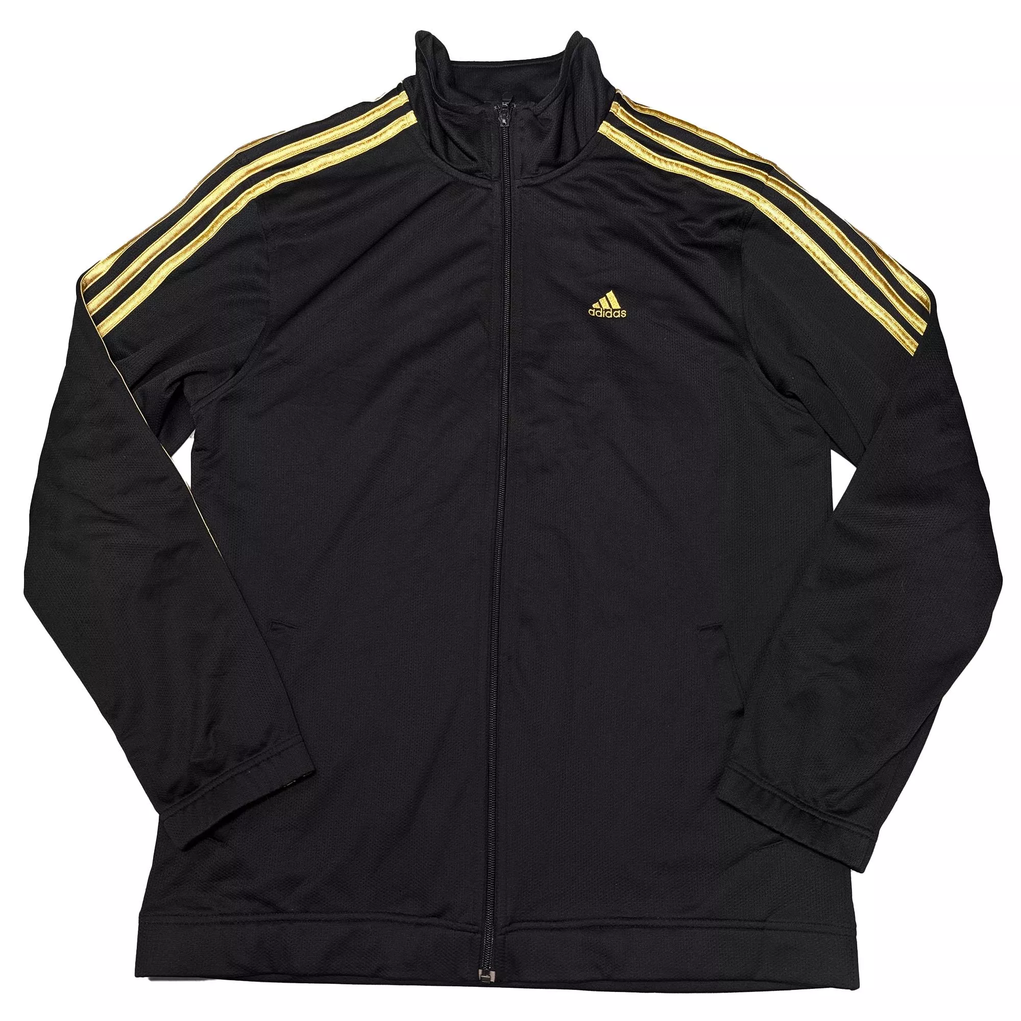 00s Adidas Track Jacket 黑金運動拉鍊外套