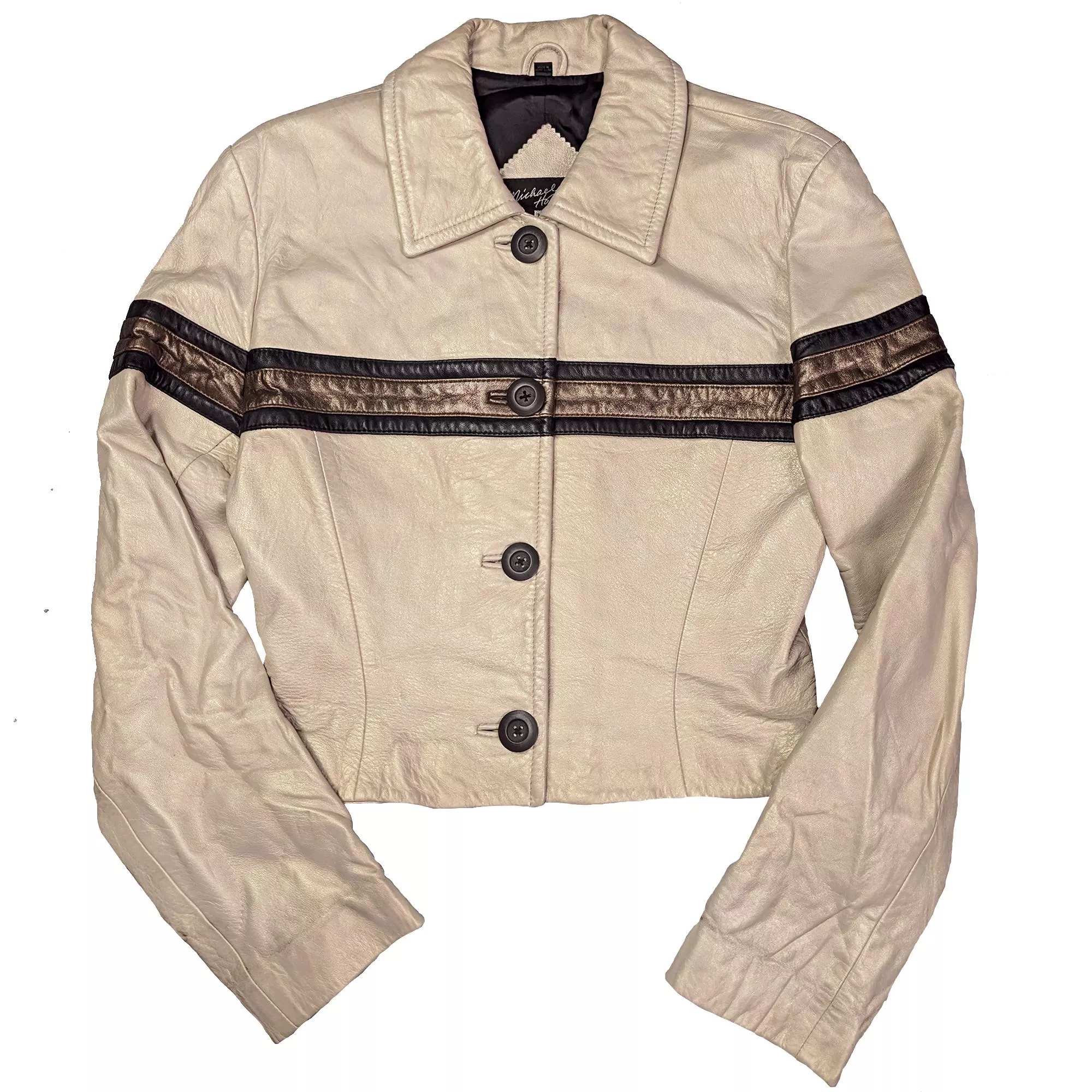 Vintage 90s Michael Hoban North Beach Leather Jacket 女短版皮衣