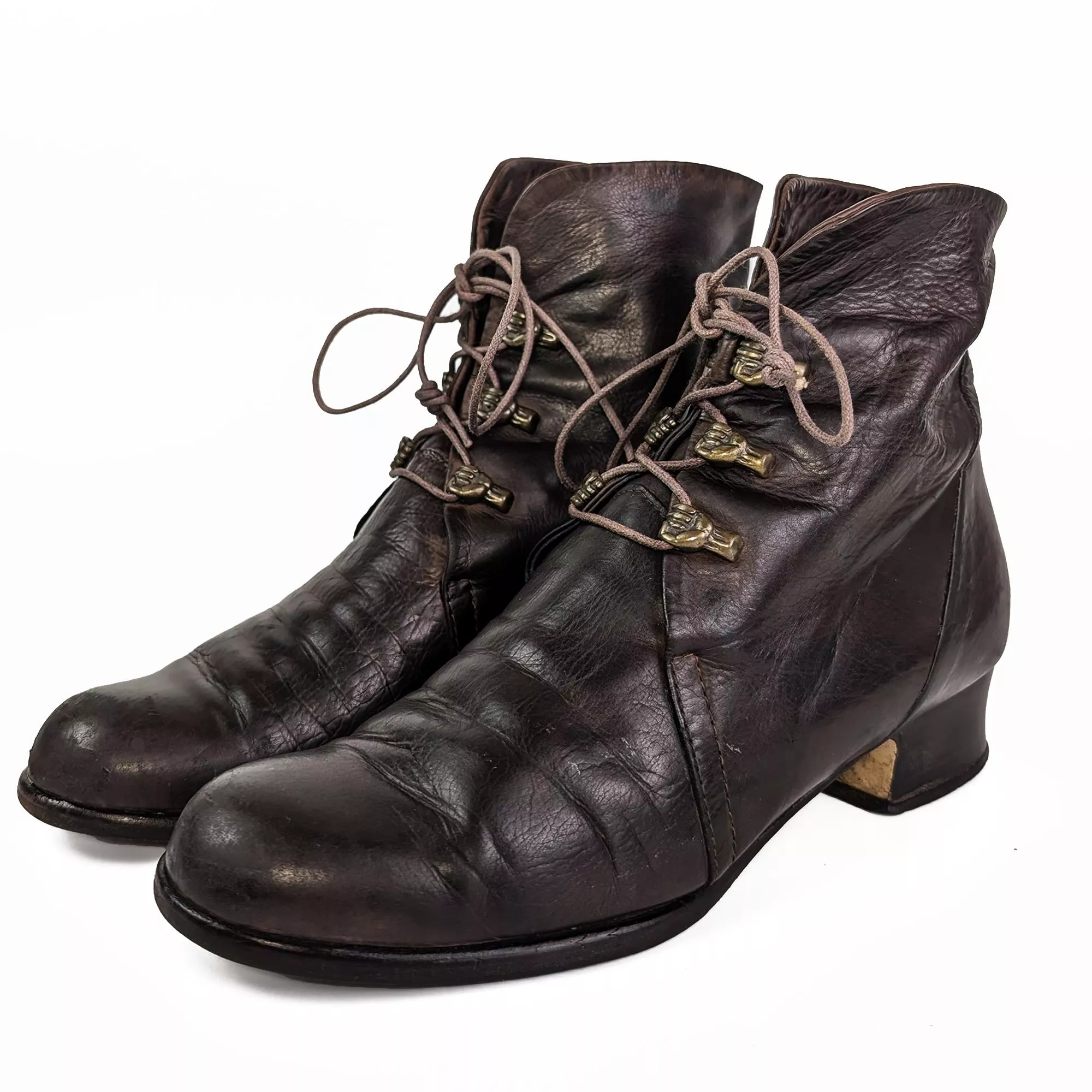 Vnitage Made in Italy Leather Short Boots 義大利製女用咖啡色真皮短靴