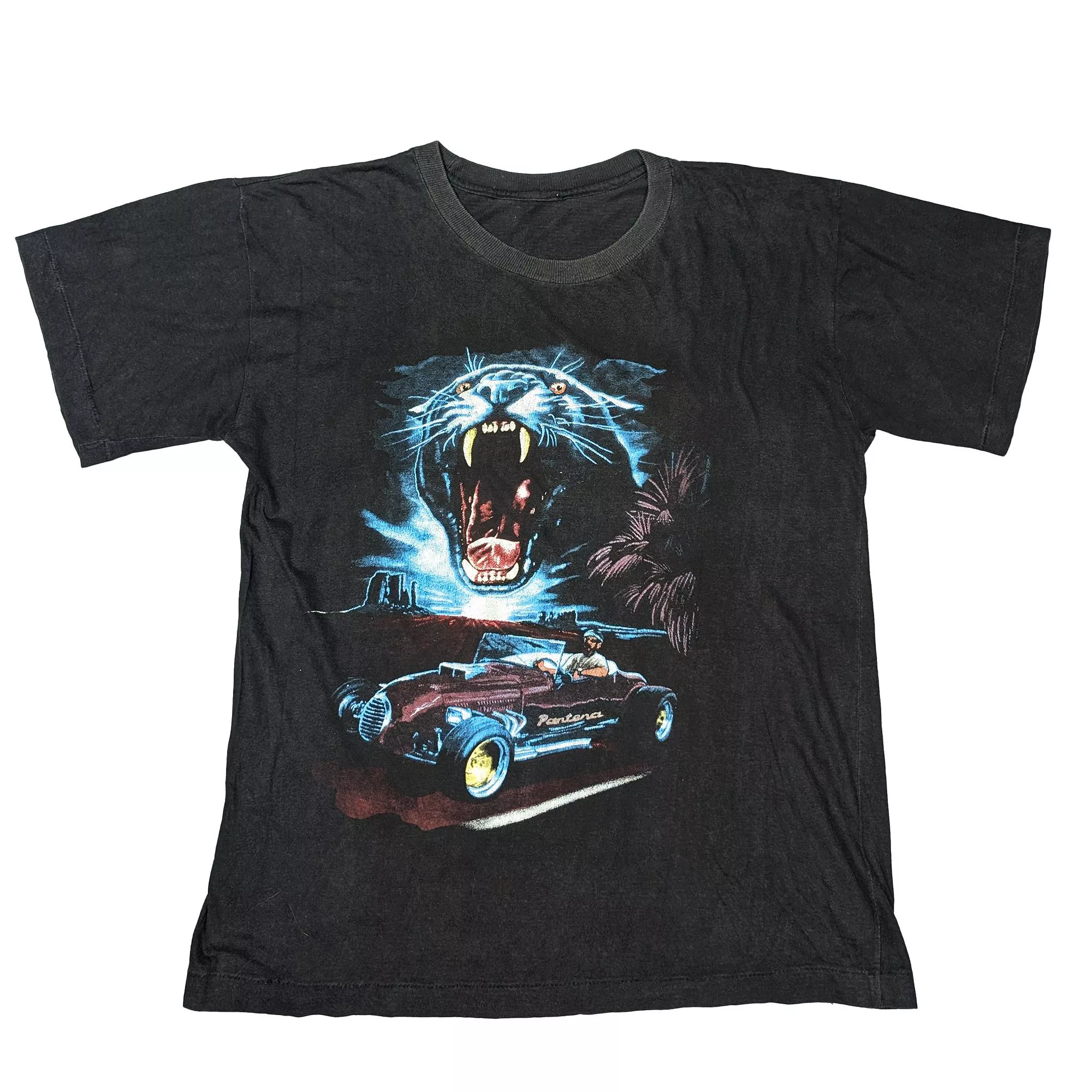 Vintage 90's Black Panther & Hot Rod Graphic Tee 黑豹與改裝車短袖T恤