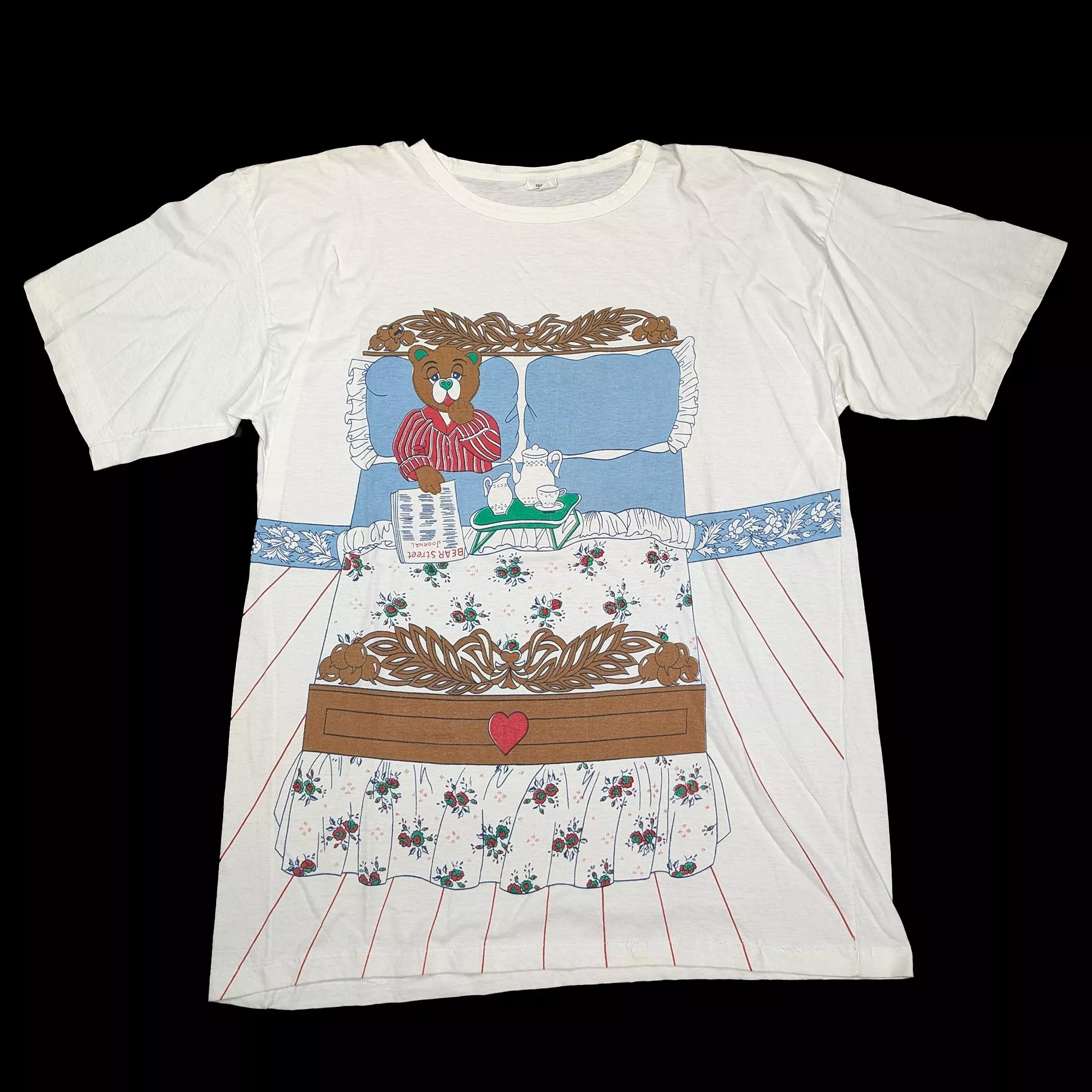 Vintage 90s Bear Oversized Tee 可愛熊的床上早餐 女生Oversize長版T恤
