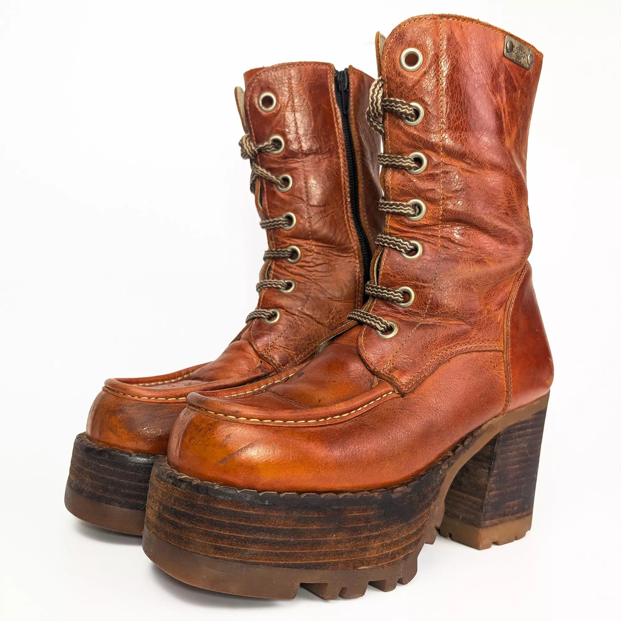 Vintage 90s 00s Y2K Destroy Platform Boots 歐洲品牌厚底靴