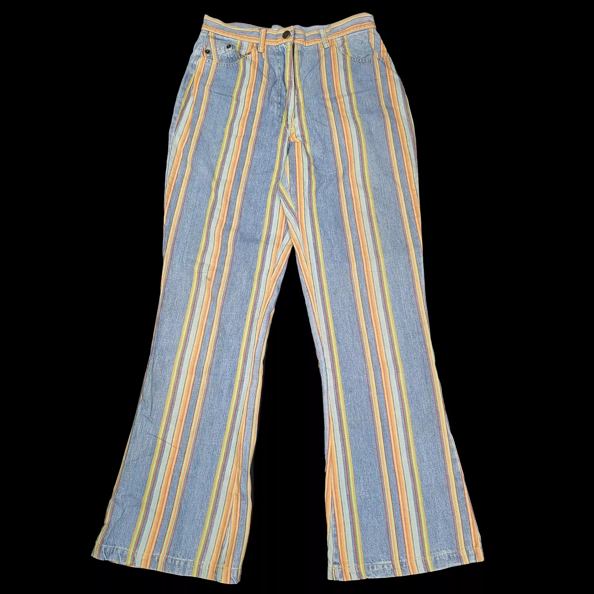Striped Flare Jeans 直條紋喇叭褲 28吋