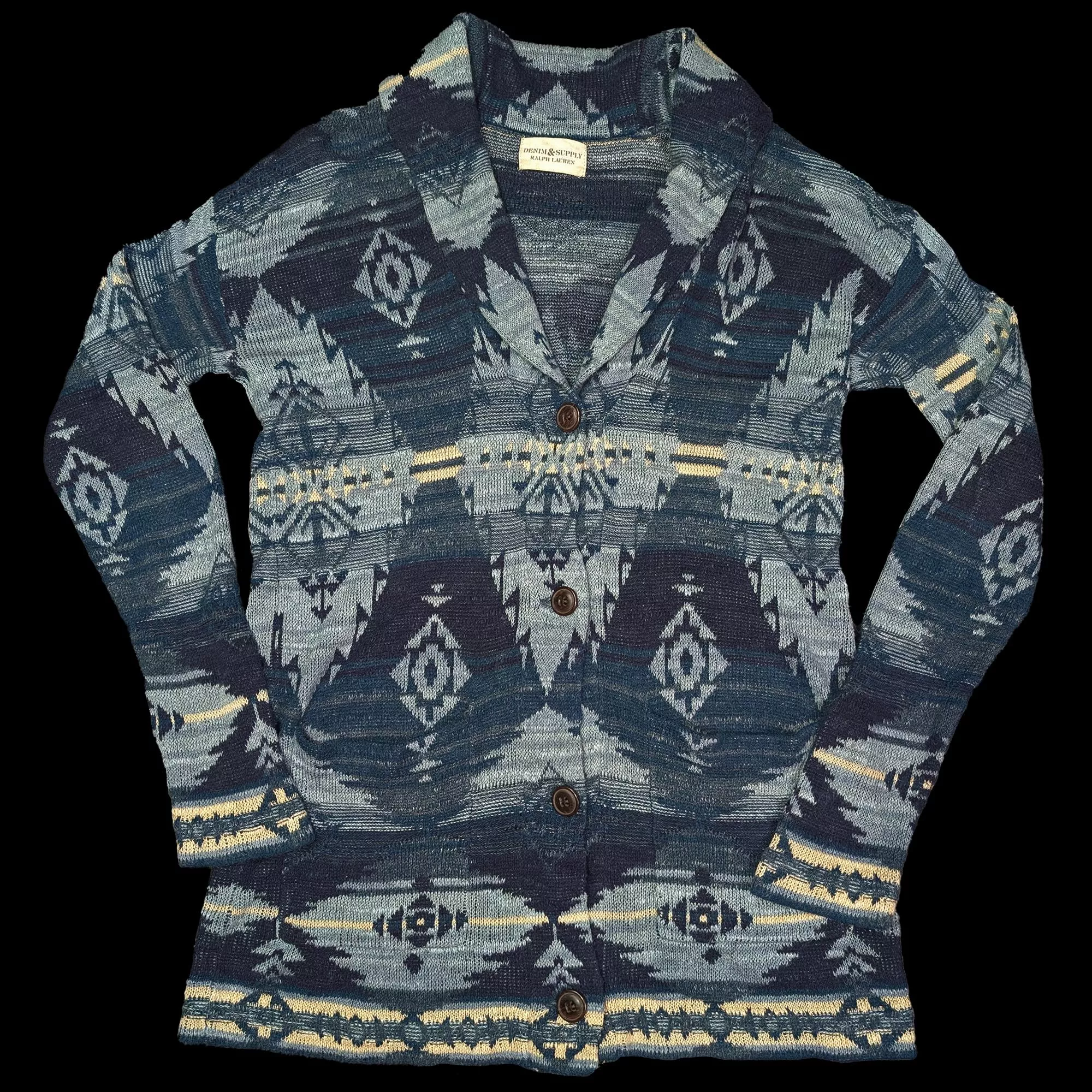 00s Ralph Lauren Denim & Supply Cardigan 藍色圖騰針織外套