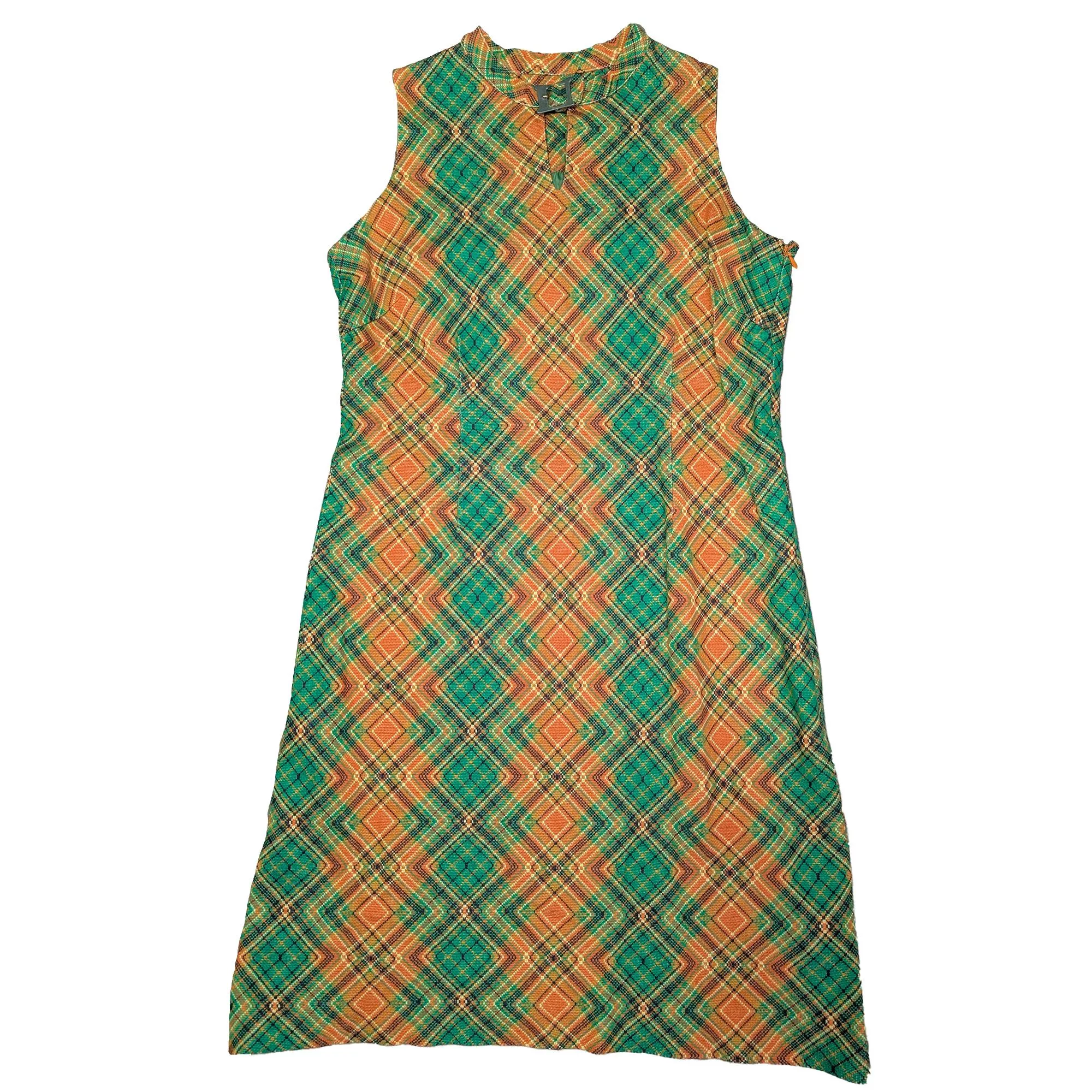 Vintage 90's 日本 OZONE COMMUNITY Dress 幾何格紋無袖連身裙