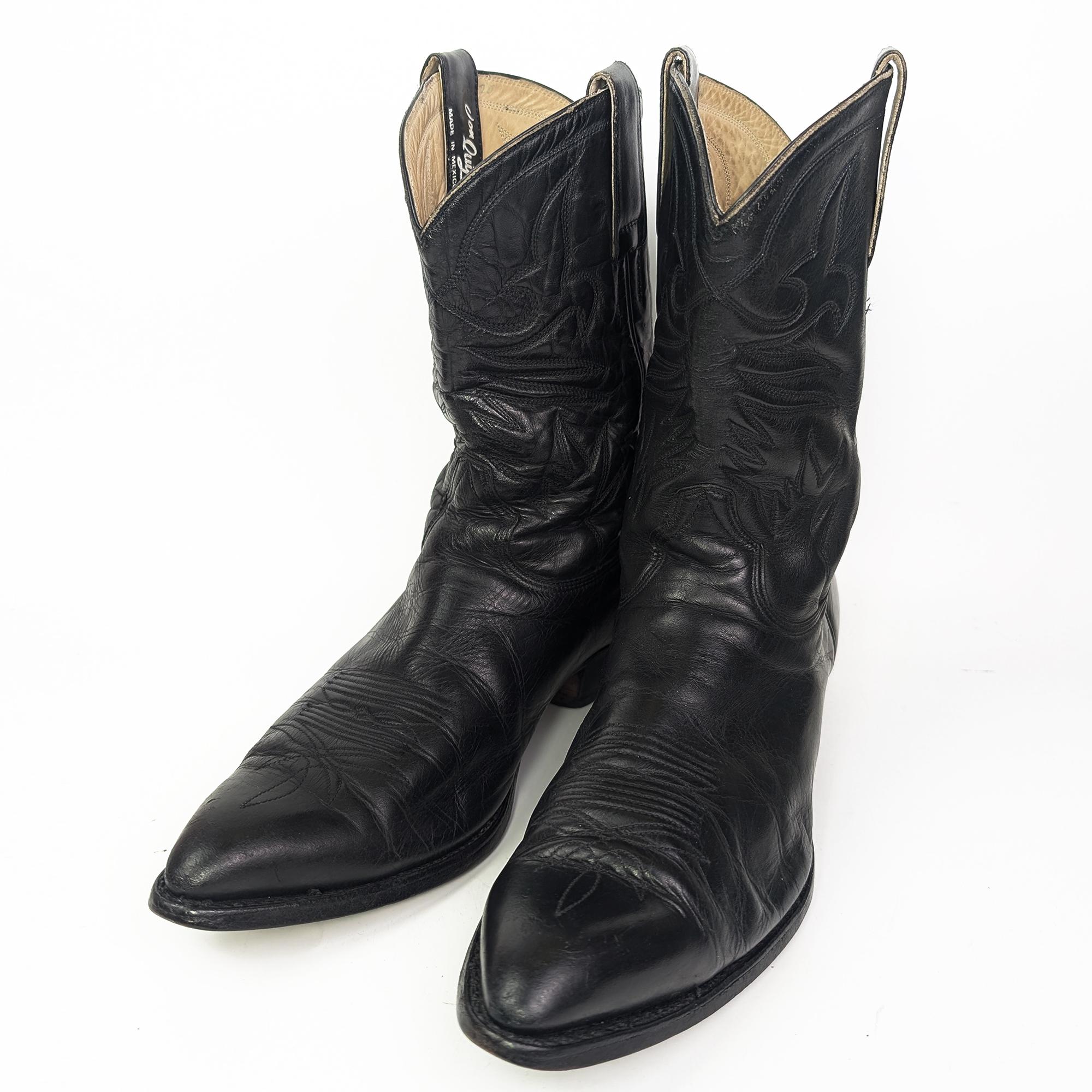 Vintage Don Quijote Black Leather Cowboy Boots 黑色牛仔靴