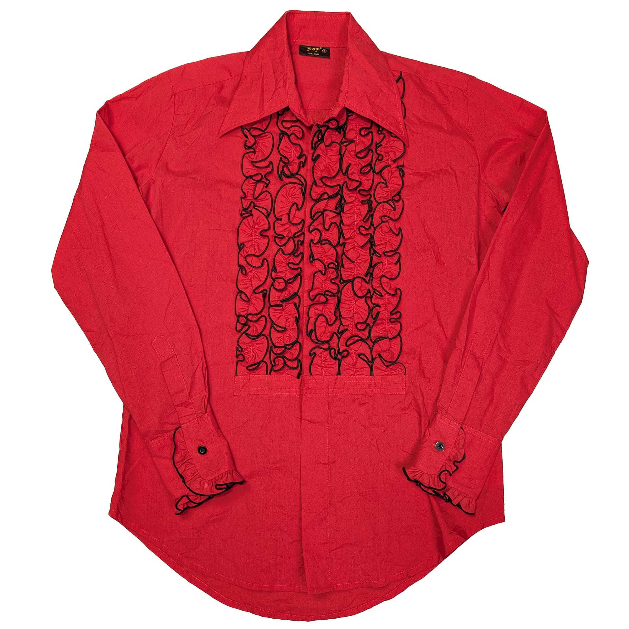 Vintage Pop Boutique Ruffle Tuxedo Shirt 吸血鬼胸前荷葉邊長袖襯衫