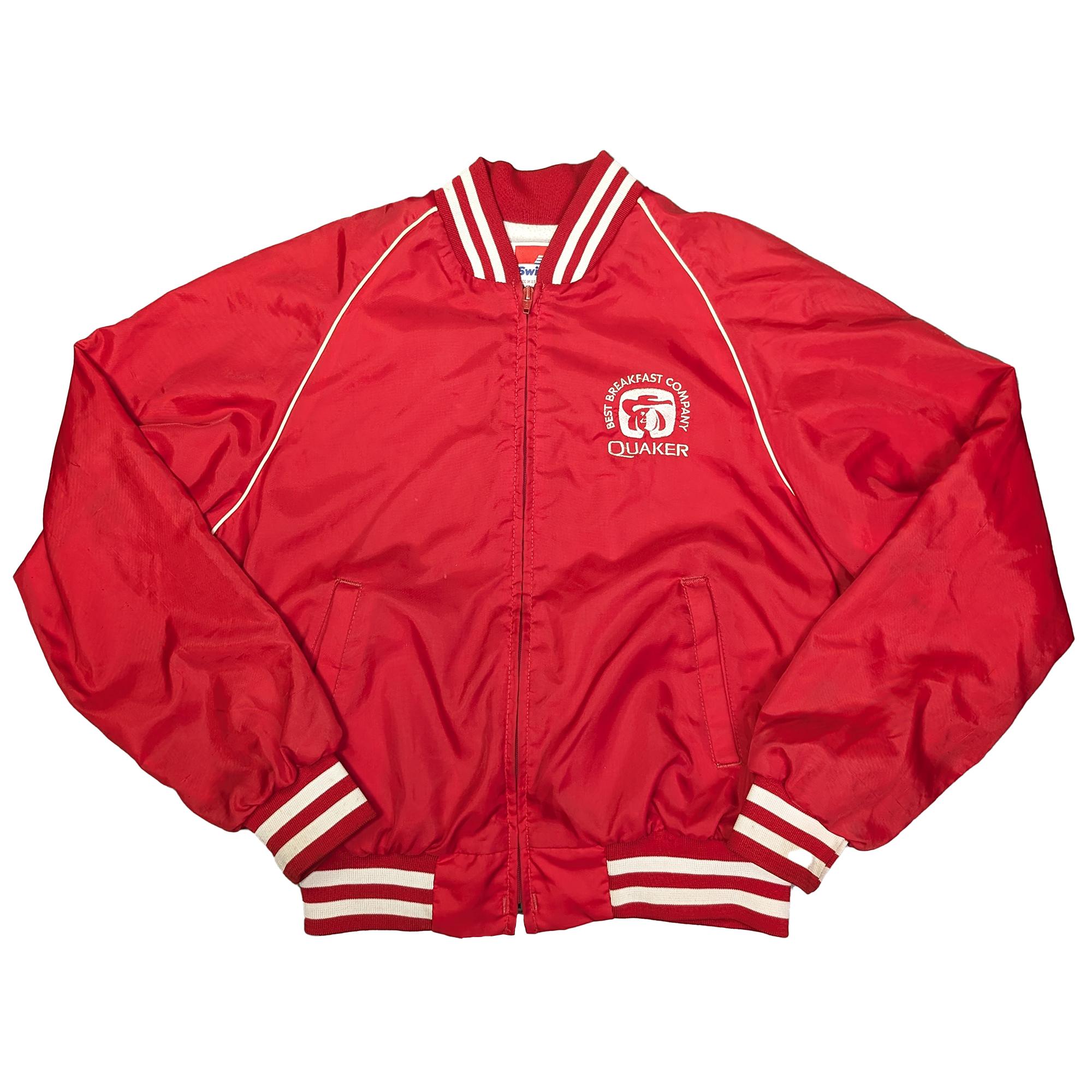 Vintage 80's Quaker Satin Bomber Jacket 雀巢桂格緞面尼龍外套