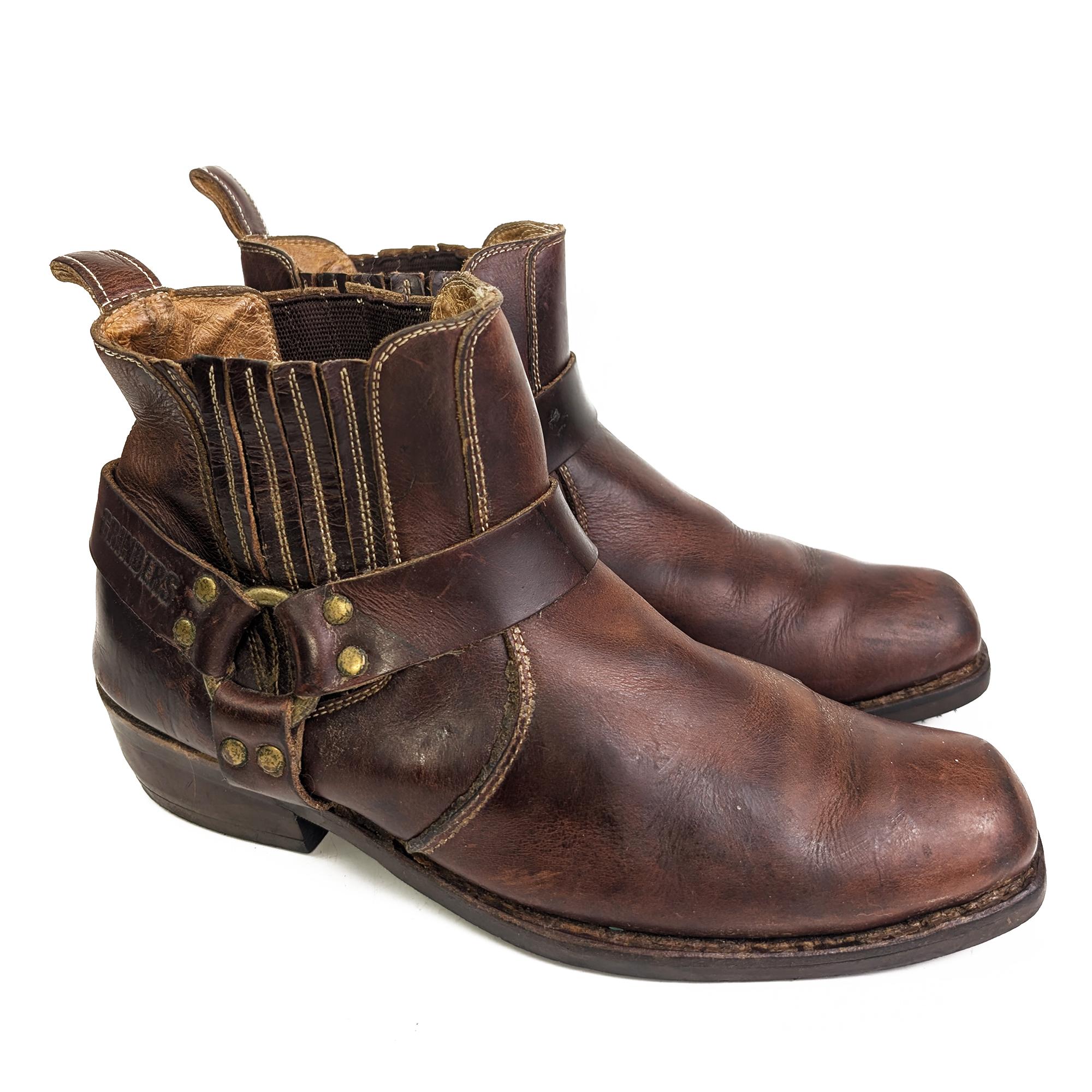 Brown Leather Motorcycle Ankle Boots  咖啡色真皮機車短靴