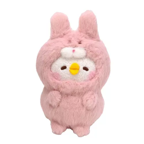 ၄၃┋JP#卡娜赫拉的小動物#P助#粉兔裝：娃偶公仔扭蛋盒玩佈景擺飾品(約W9.5xH15xD8cm)。