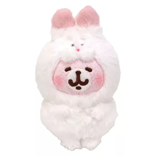 ၄၃┋JP#卡娜赫拉的小動物#兔子#白兔裝：娃偶公仔扭蛋盒玩佈景擺飾品(約W10xH17xD9.5cm)。