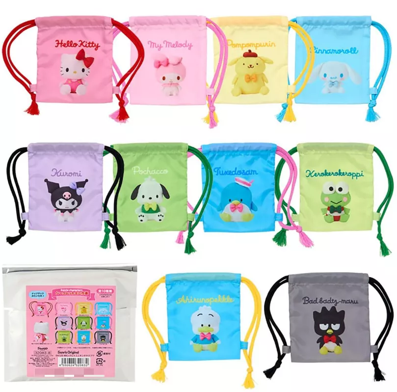 ၄၃┋JP#三麗鷗#家族(們)#MIX：束口袋十入組(包裝約9.5x0.5x11.0cm)。