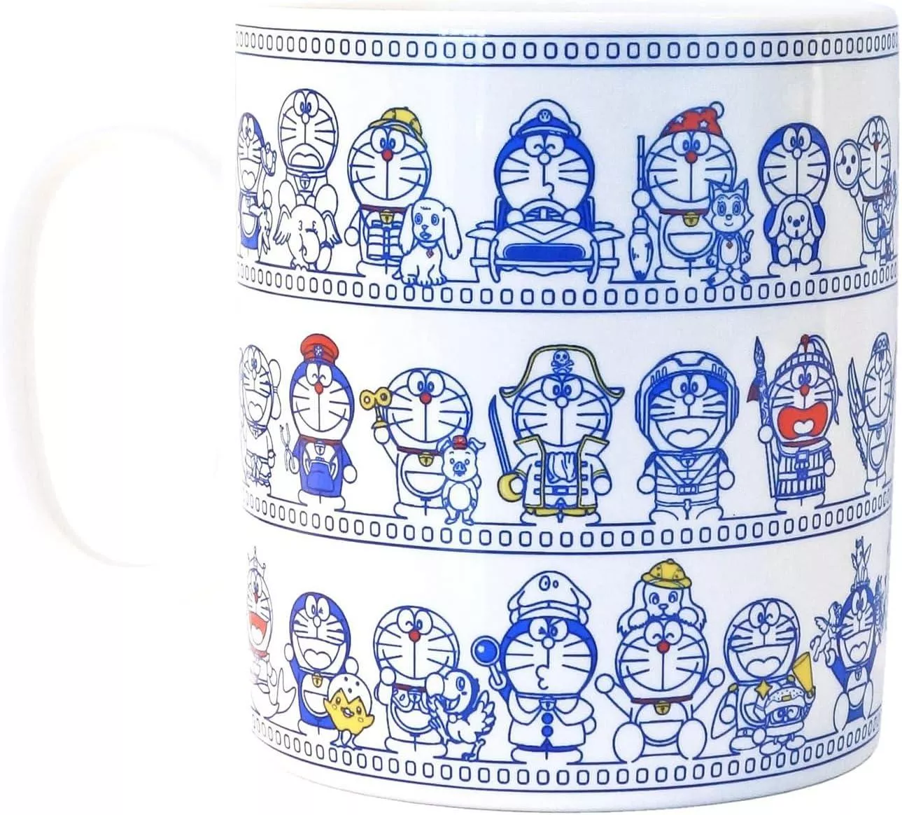 ၄၃┋JP#哆啦A夢#劇場版#45th#白：陶瓷，馬克杯(約9.5×11cm/500ml)。