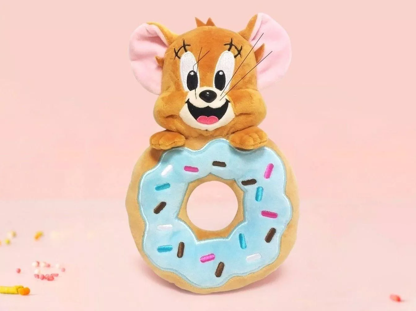 ၄၃┋TW/ing#華納兄弟#湯姆貓與傑利鼠#傑利鼠#甜甜圈#藍：娃偶公仔扭蛋盒玩佈景擺飾品(約8x14cm)。