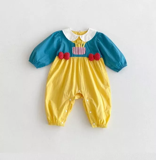 ၄၃┋JP#薯條#兒童/小北鼻#長袖款#咖米色：兔裝包屁衣(66/73/80/90/100)。