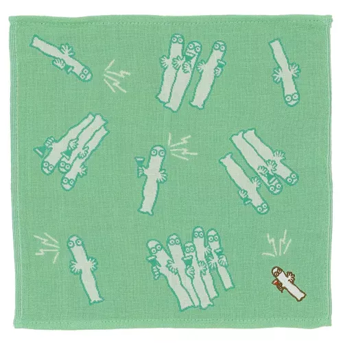 ၄၃┋JP#嚕嚕米#精靈/溜溜#綠：方巾三件組(約25×25cm)。